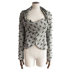 John Galliano Autumn/Winter 1999 Wool Applique Jacket with Draped Front