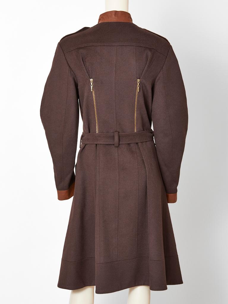 John Galliano Belted Coat with Zipper Detail 2