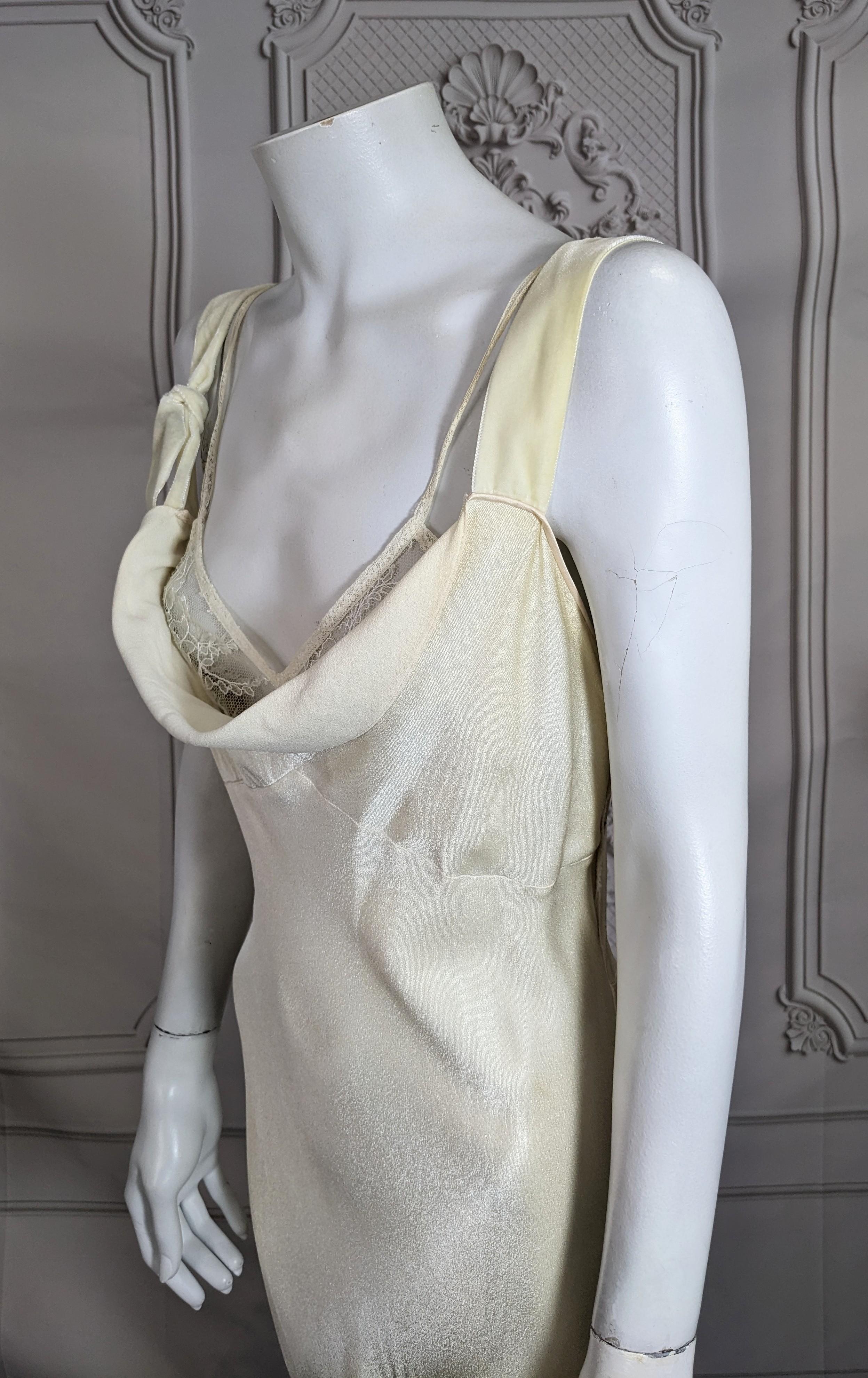 John Galliano Bias Crepe and Lace Evening Dress, Fall/Winter 2001 For Sale 8