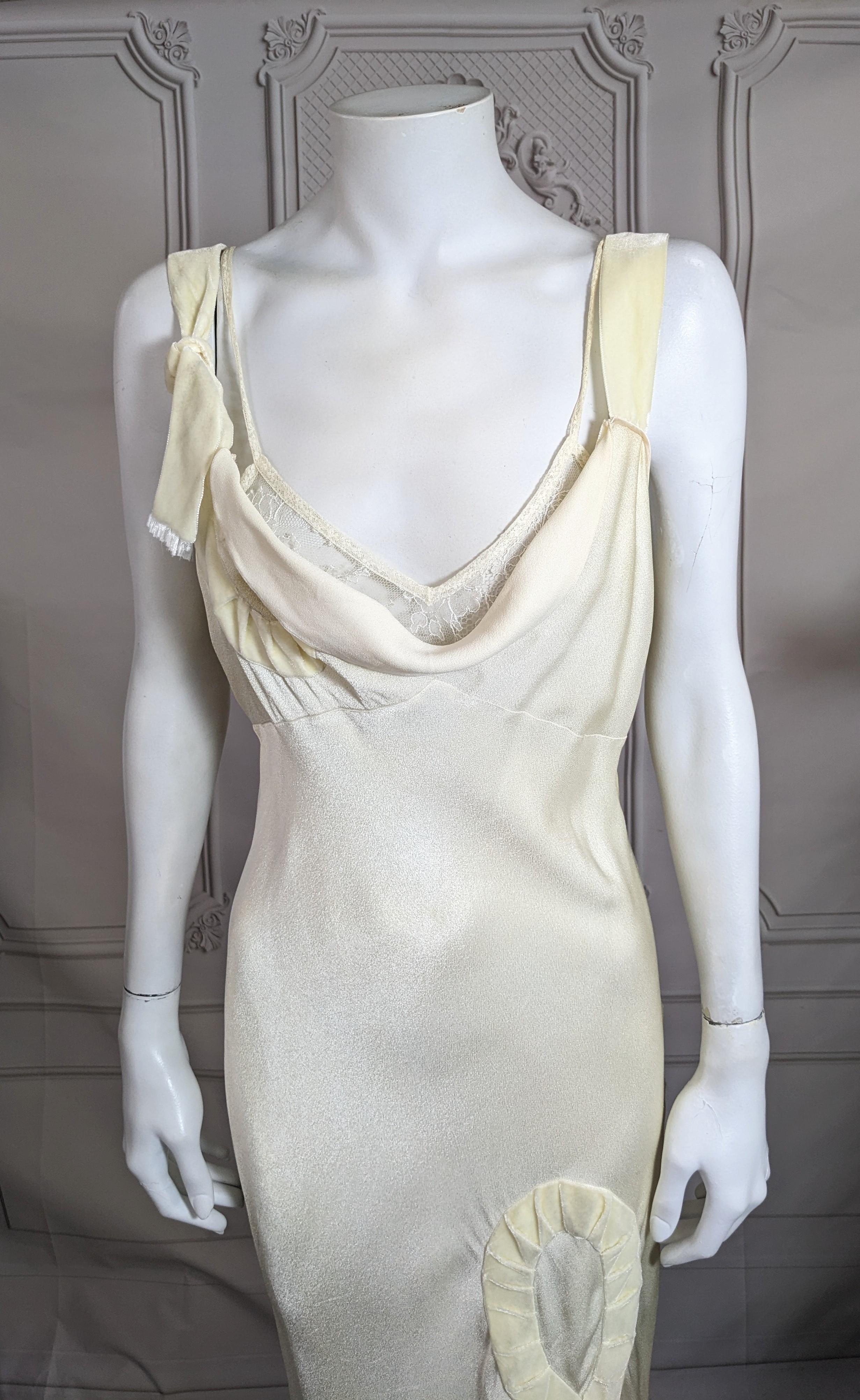 John Galliano Bias Crepe and Lace Evening Dress, Fall/Winter 2001 For Sale 9