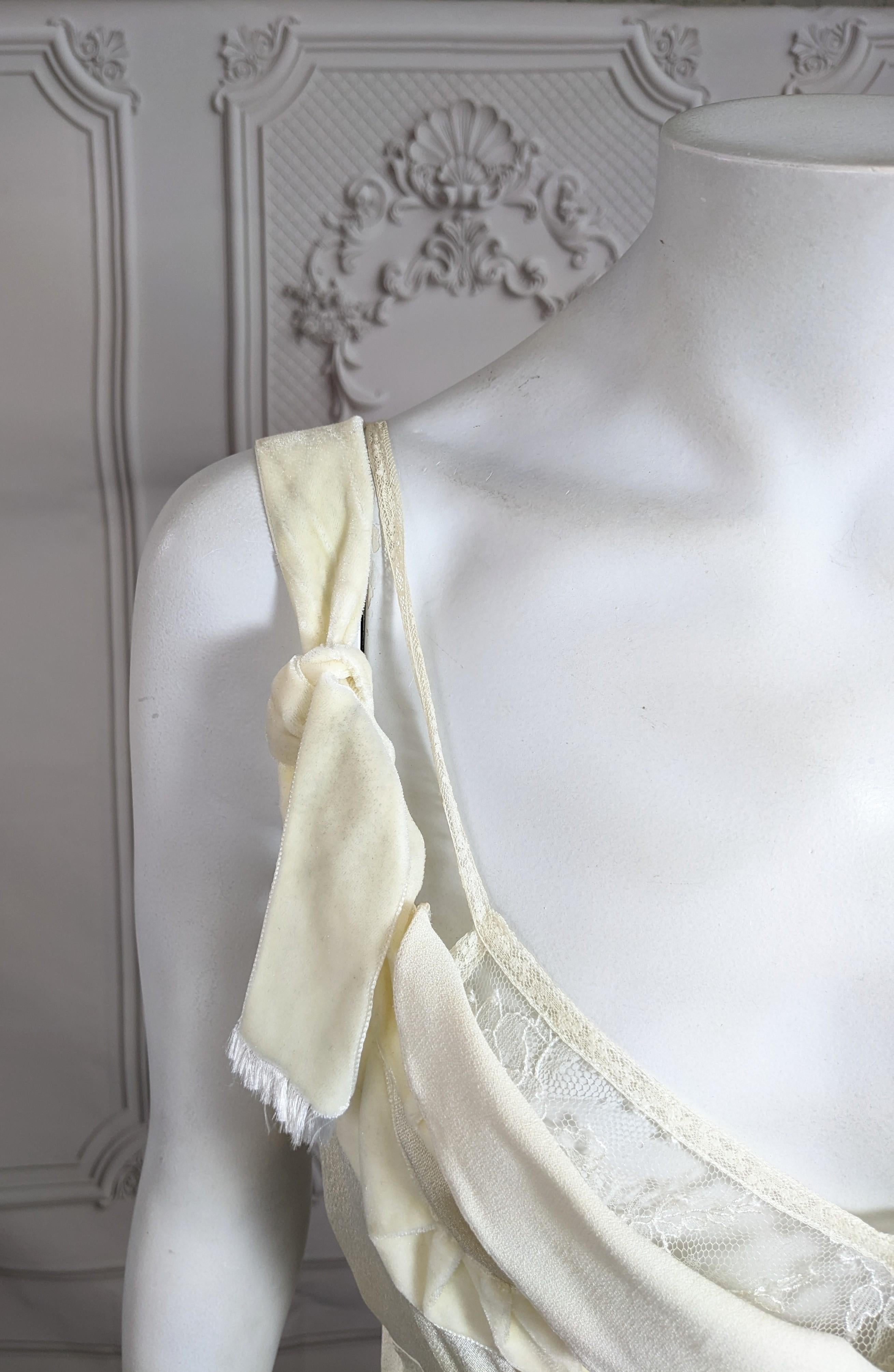 Women's John Galliano Bias Crepe and Lace Evening Dress, Fall/Winter 2001 For Sale