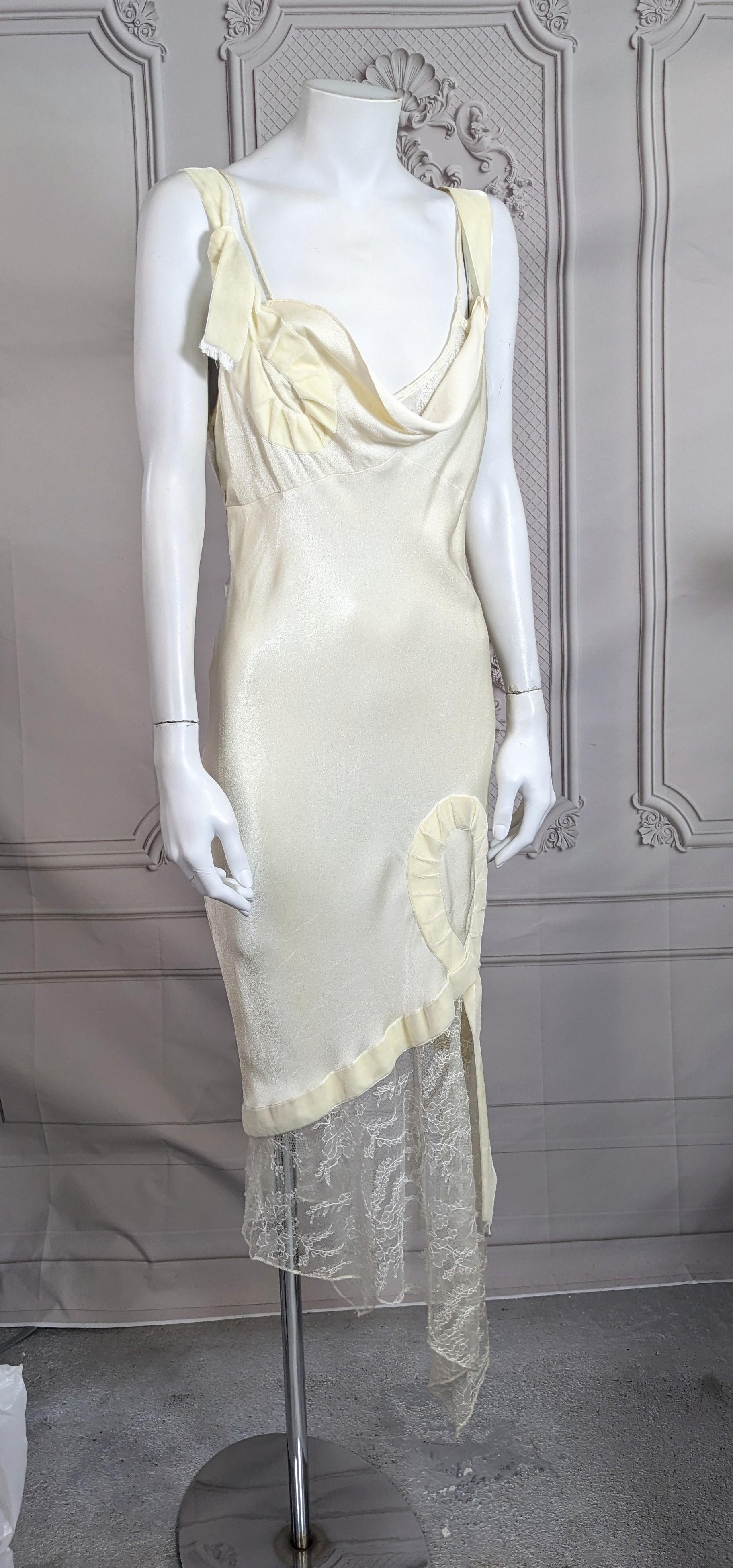 John Galliano Bias Crepe and Lace Evening Dress, Fall/Winter 2001 For Sale 2