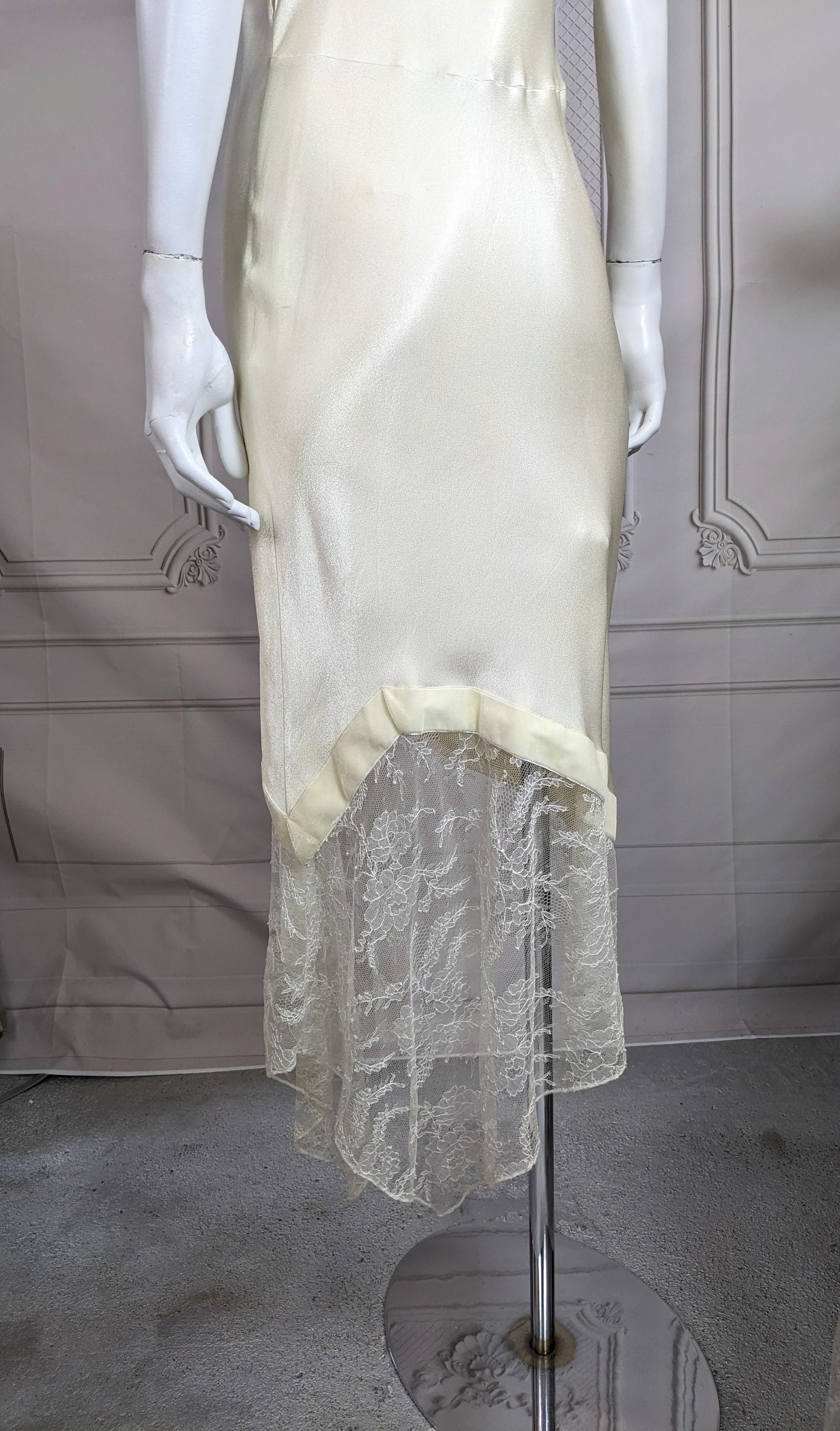 John Galliano Bias Crepe and Lace Evening Dress, Fall/Winter 2001 For Sale 3