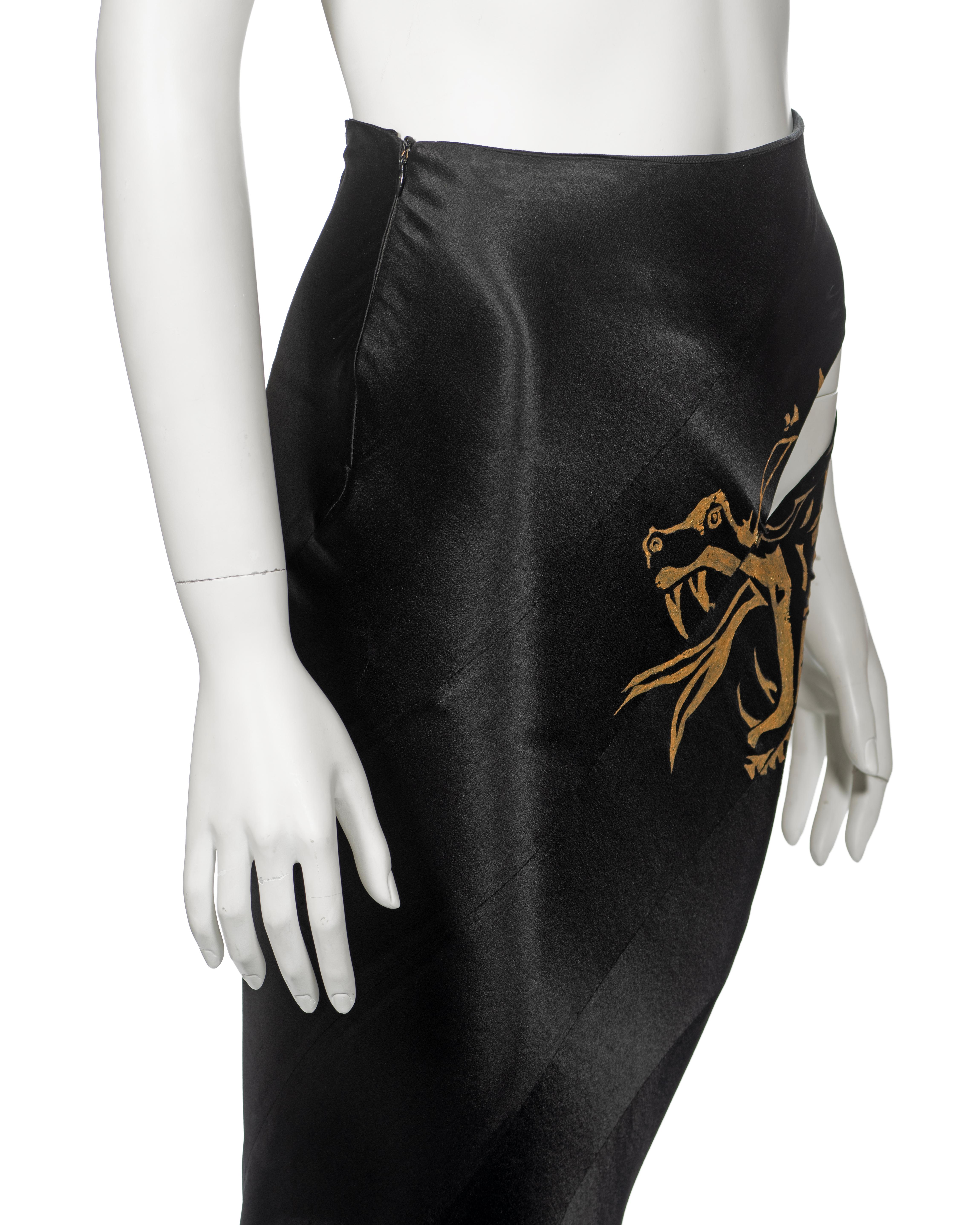 John Galliano Bias-Cut Black Saint-Cuir 'Filibustiers' Skirt, ss 1993 For Sale 10