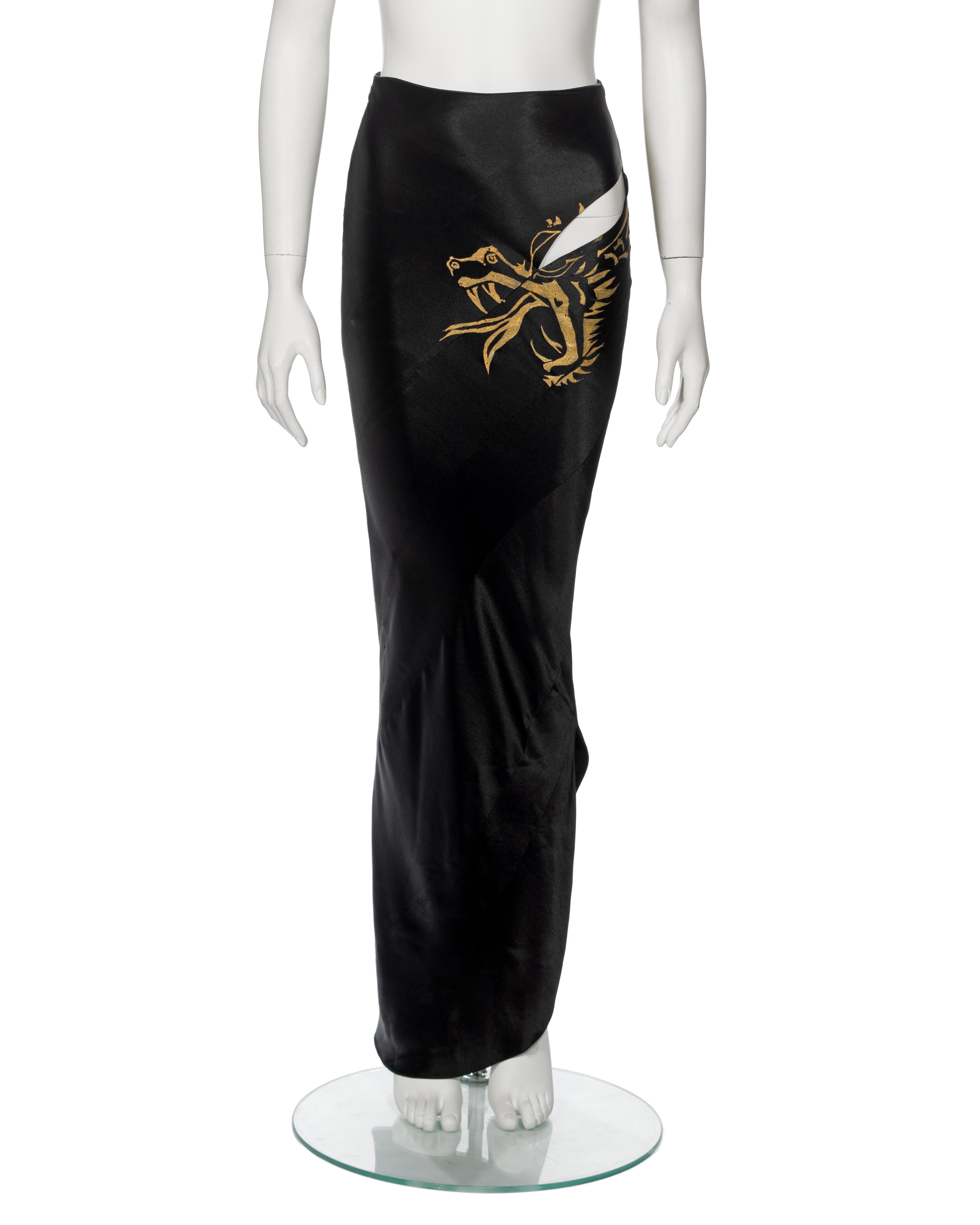 Women's John Galliano Bias-Cut Black Saint-Cuir 'Filibustiers' Skirt, ss 1993 For Sale
