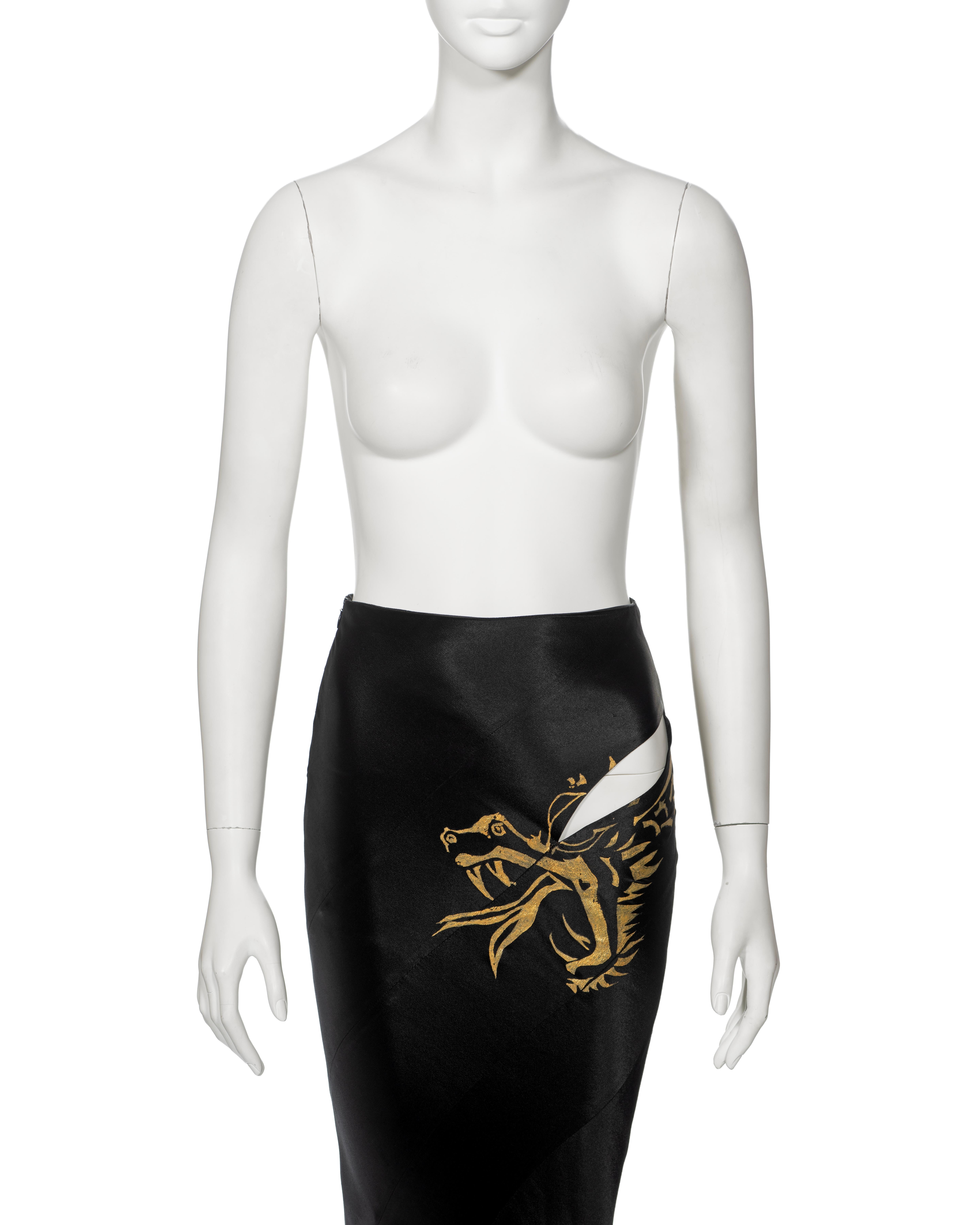 John Galliano Bias-Cut Black Saint-Cuir 'Filibustiers' Skirt, ss 1993 For Sale 1
