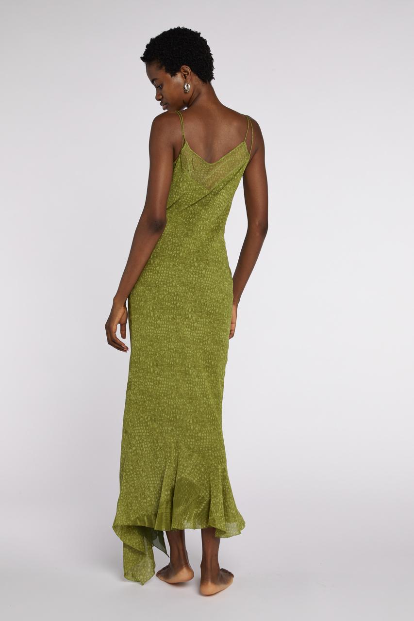 John Galliano Bias Cut Chiffon Snake Print Slip Dress A/W 2000 For Sale 2