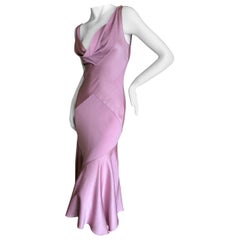 John Galliano Bias Cut Pink Diamond Pattern Cowl Draped Vintage Dress New w Tags
