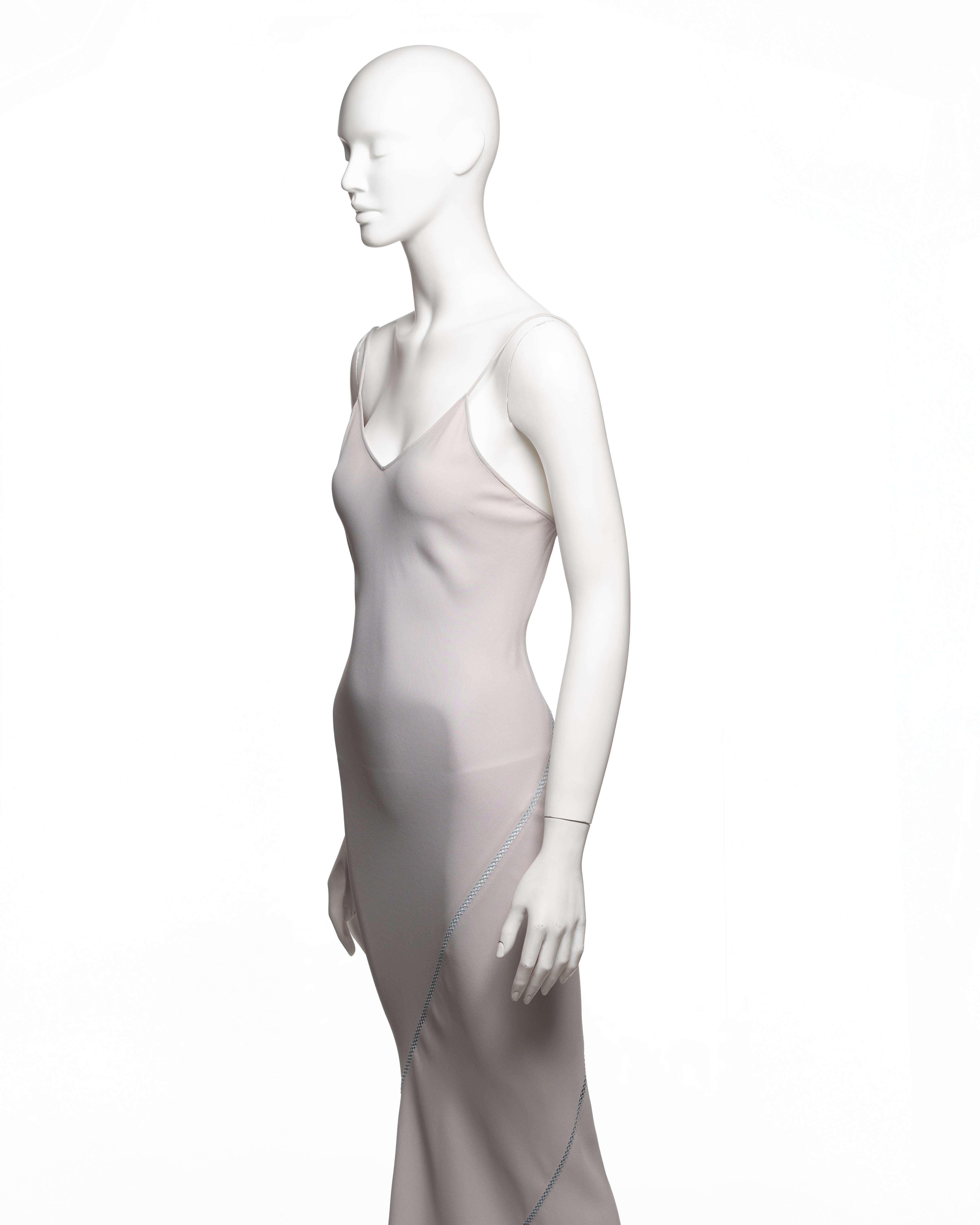John Galliano Bias-Cut Satin-Backed Crepe Slip Dress with Spiral Seam, SS 1994 en venta 7