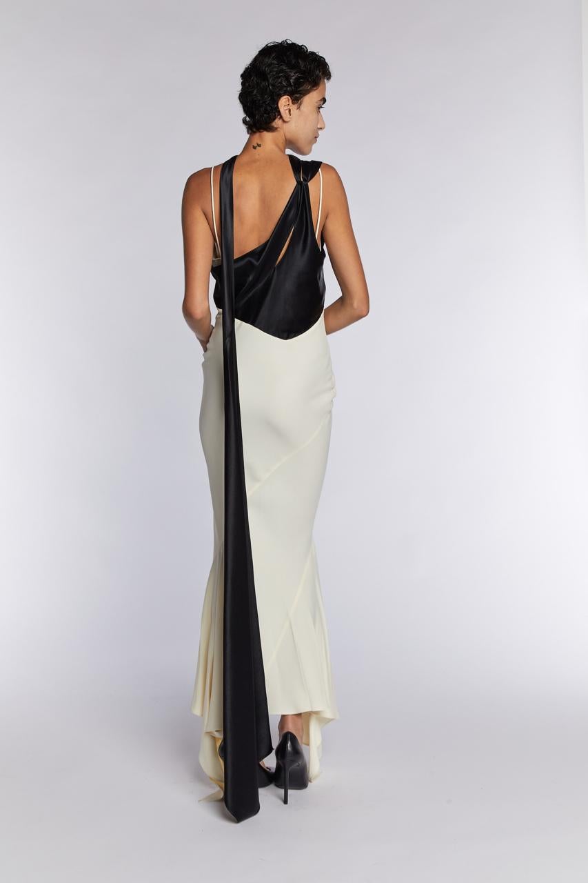 Beige Robe-culotte coupée en biais John Galliano, P/E 1994