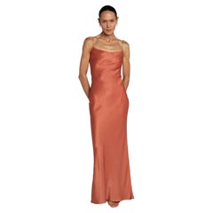 John Galliano Bias S/S 1998  Terrcotta SlipDress Crêpe Backed Satin
