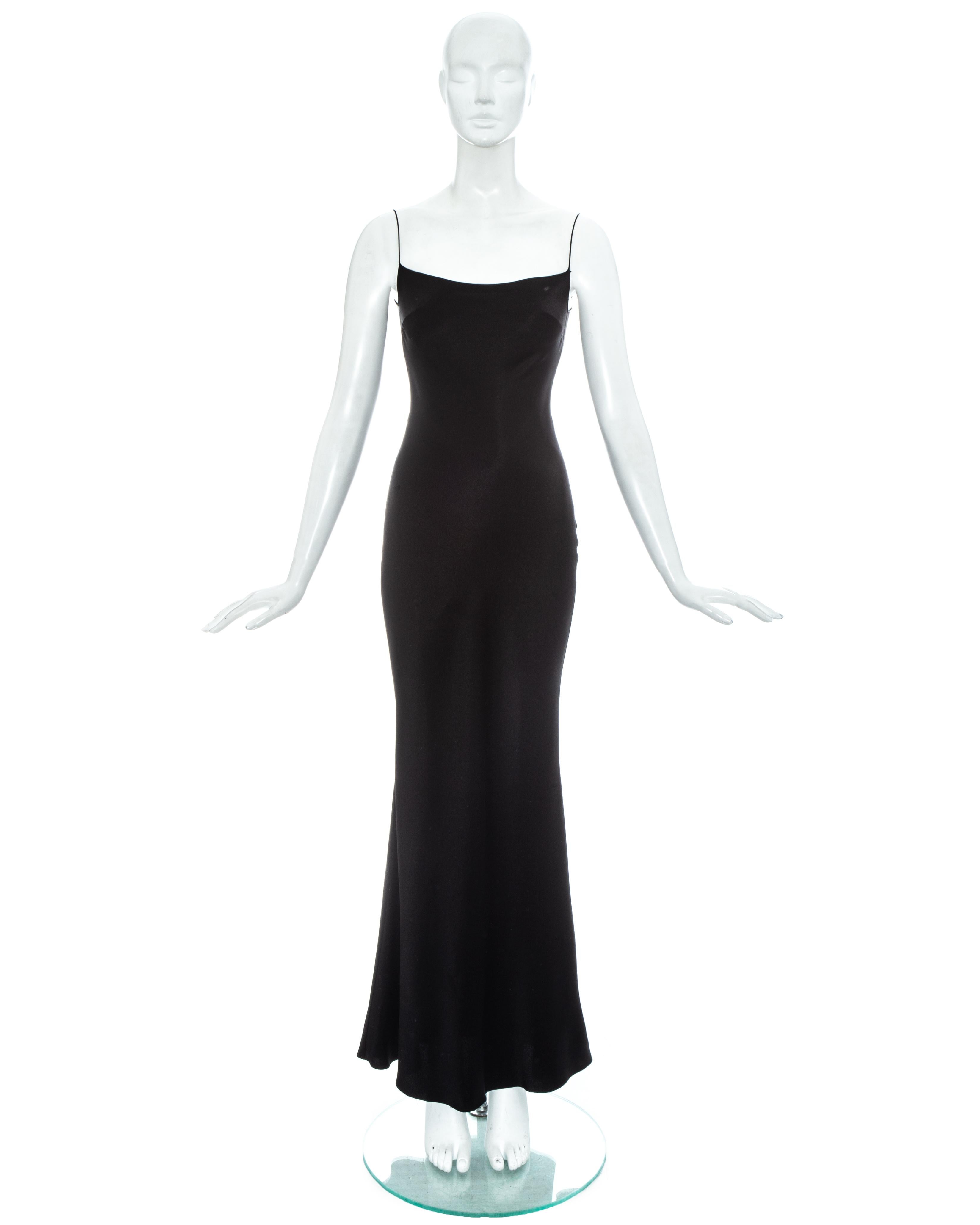 John Galliano black acetate evening slip dress with spaghetti straps and scoop neckline.

Spring-Summer 1997
