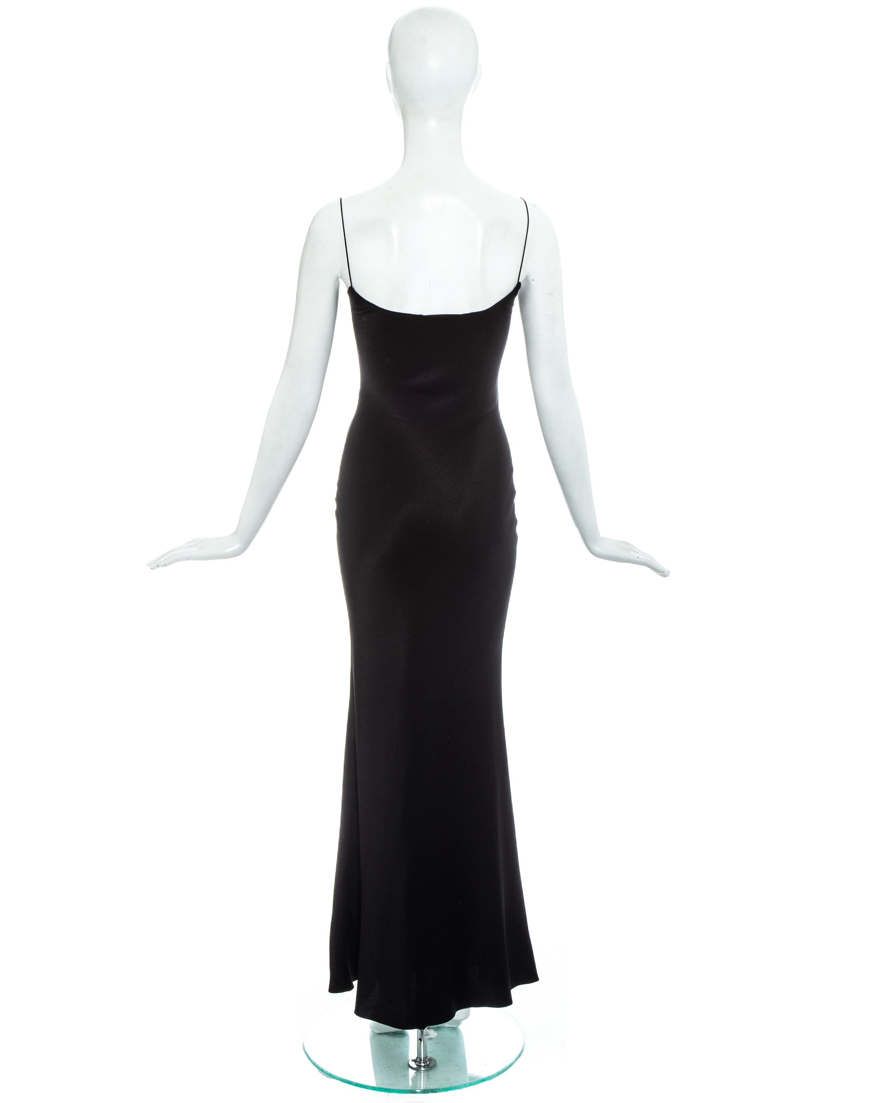 Black John Galliano black acetate evening slip dress, ss 1997 For Sale