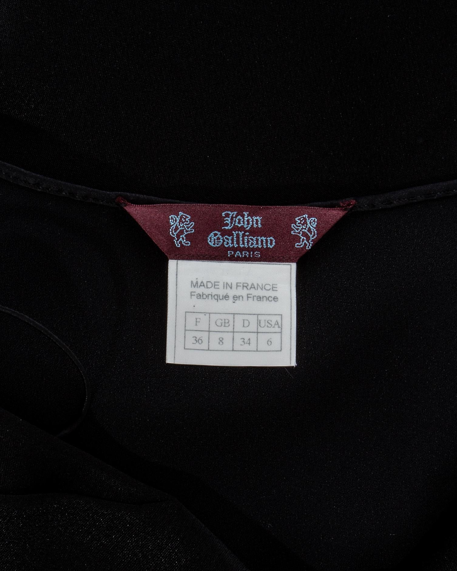John Galliano black acetate evening slip dress, ss 1997 For Sale at ...
