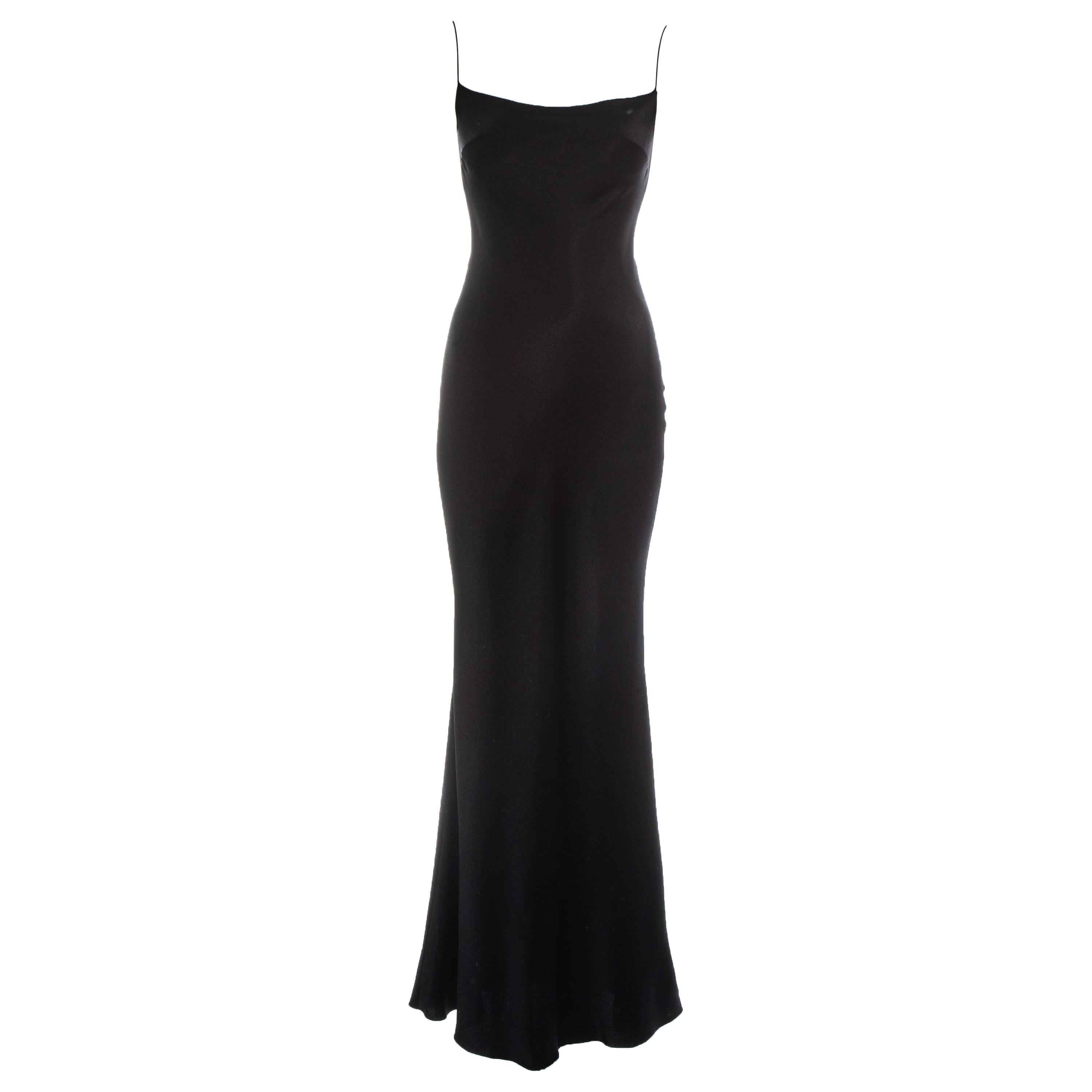John Galliano black acetate evening slip dress, ss 1997 For Sale
