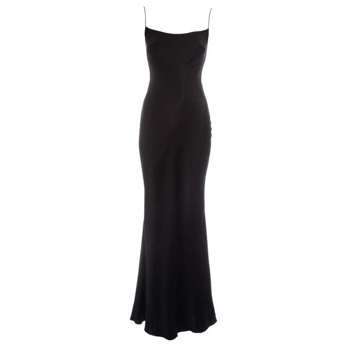 John Galliano black acetate evening slip dress, ss 1997 For Sale at ...