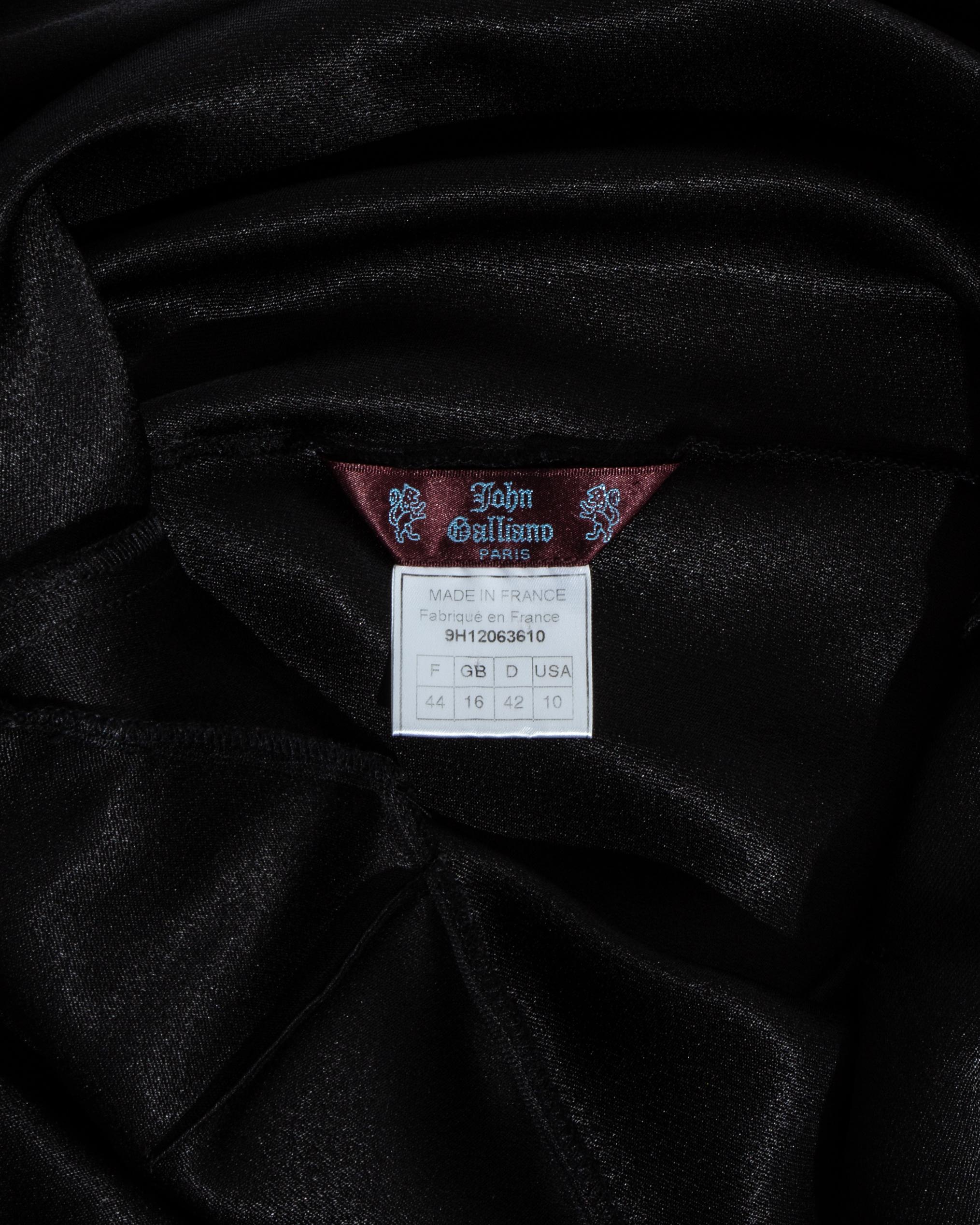 John Galliano black acetate off shoulder draped evening dress, fw 1999 2
