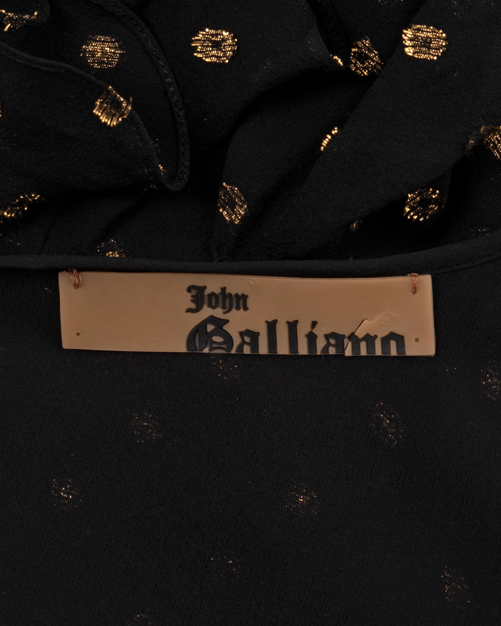 John Galliano black and gold bias cut silk evening dress, ss 2003 10