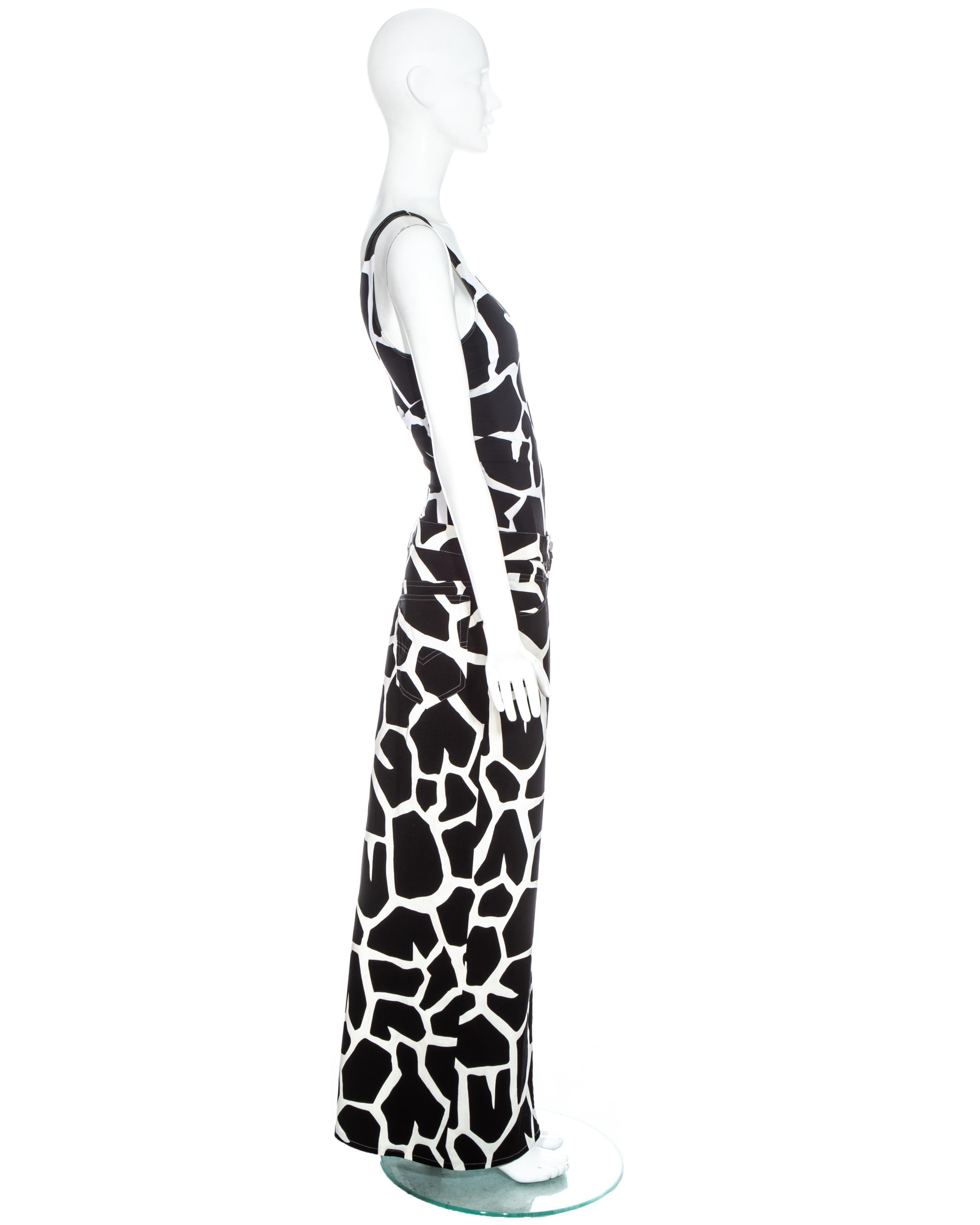 Tailleur jupe noir et blanc de John Galliano, ss 2000 Pour femmes en vente