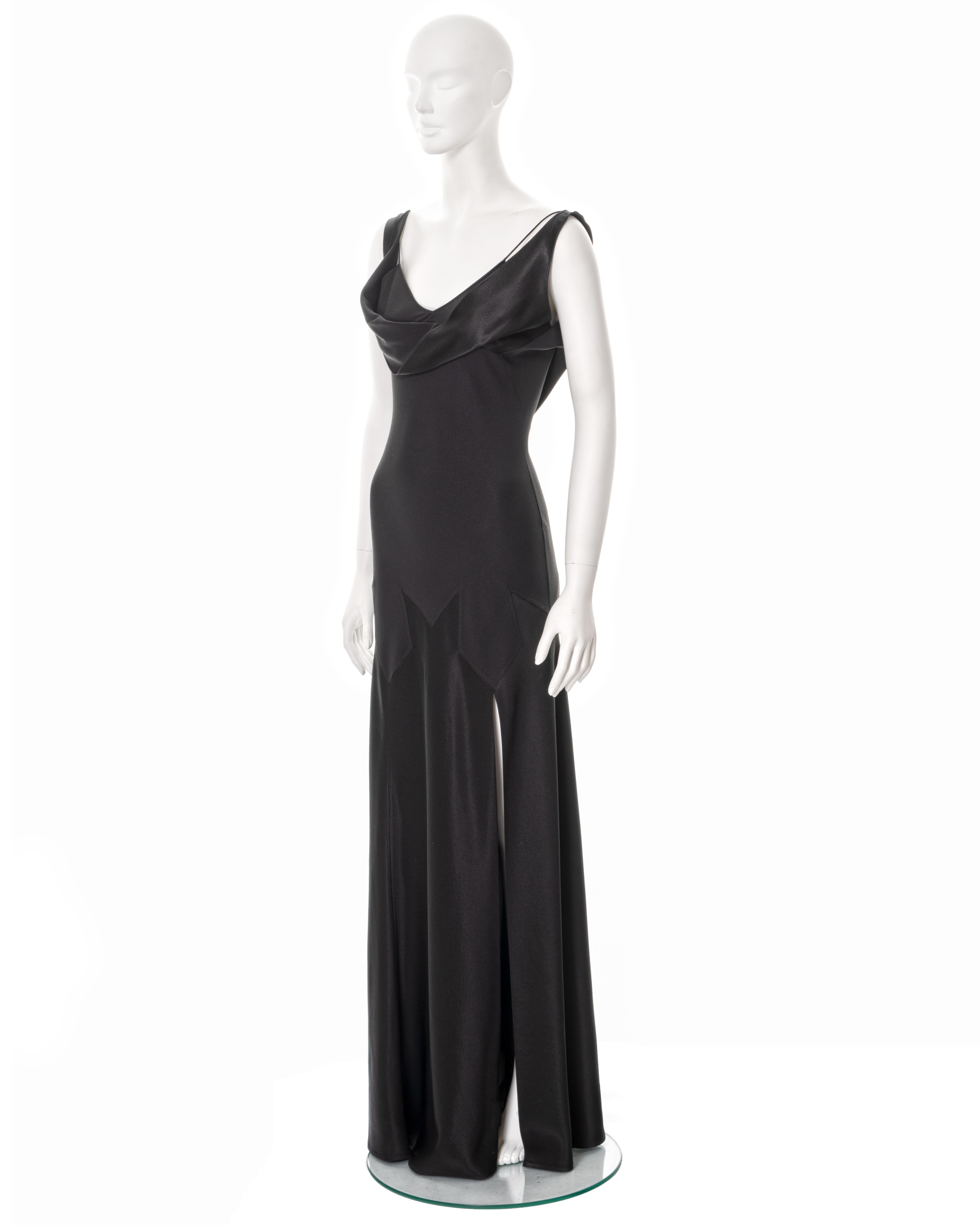 John Galliano black bias-cut satin evening dress, fw 1994 2