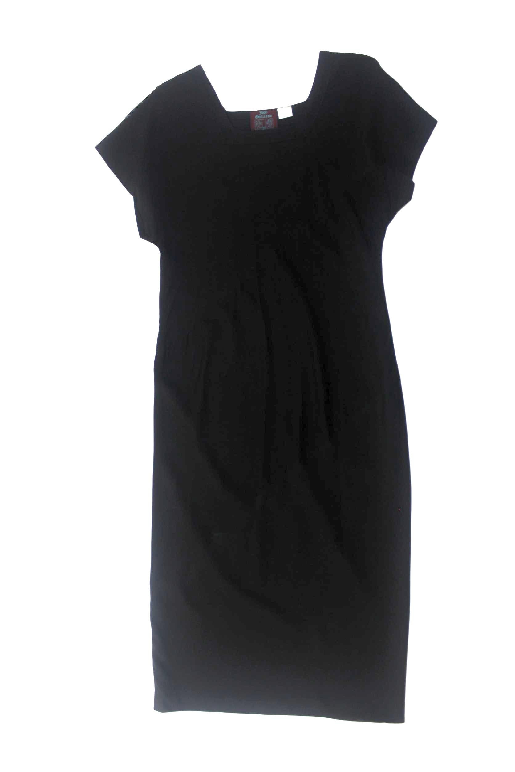 John Galliano Black Bias Cut Silk Dress Made in England Label For Sale 6