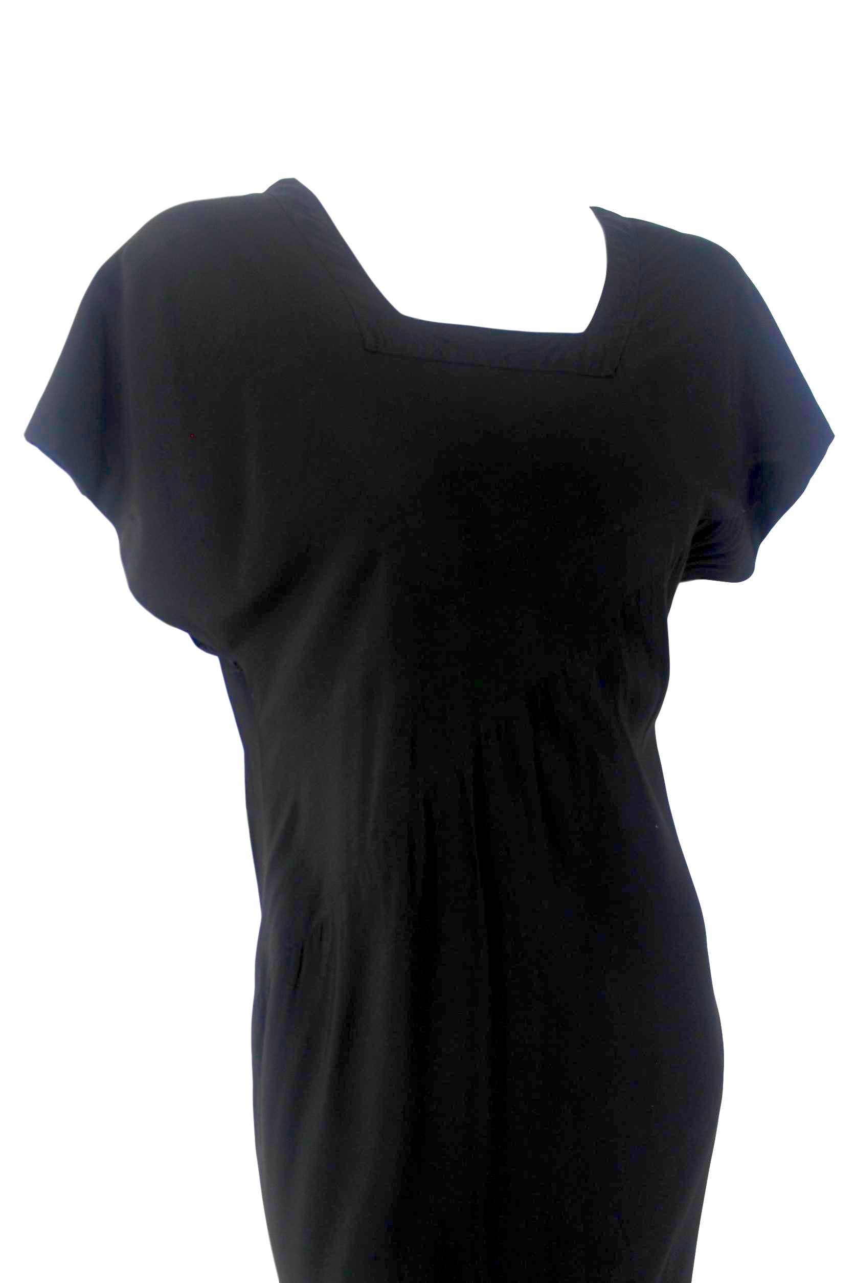 John Galliano Black Bias Cut Silk Dress Made in England Label In Good Condition For Sale In Bath, GB