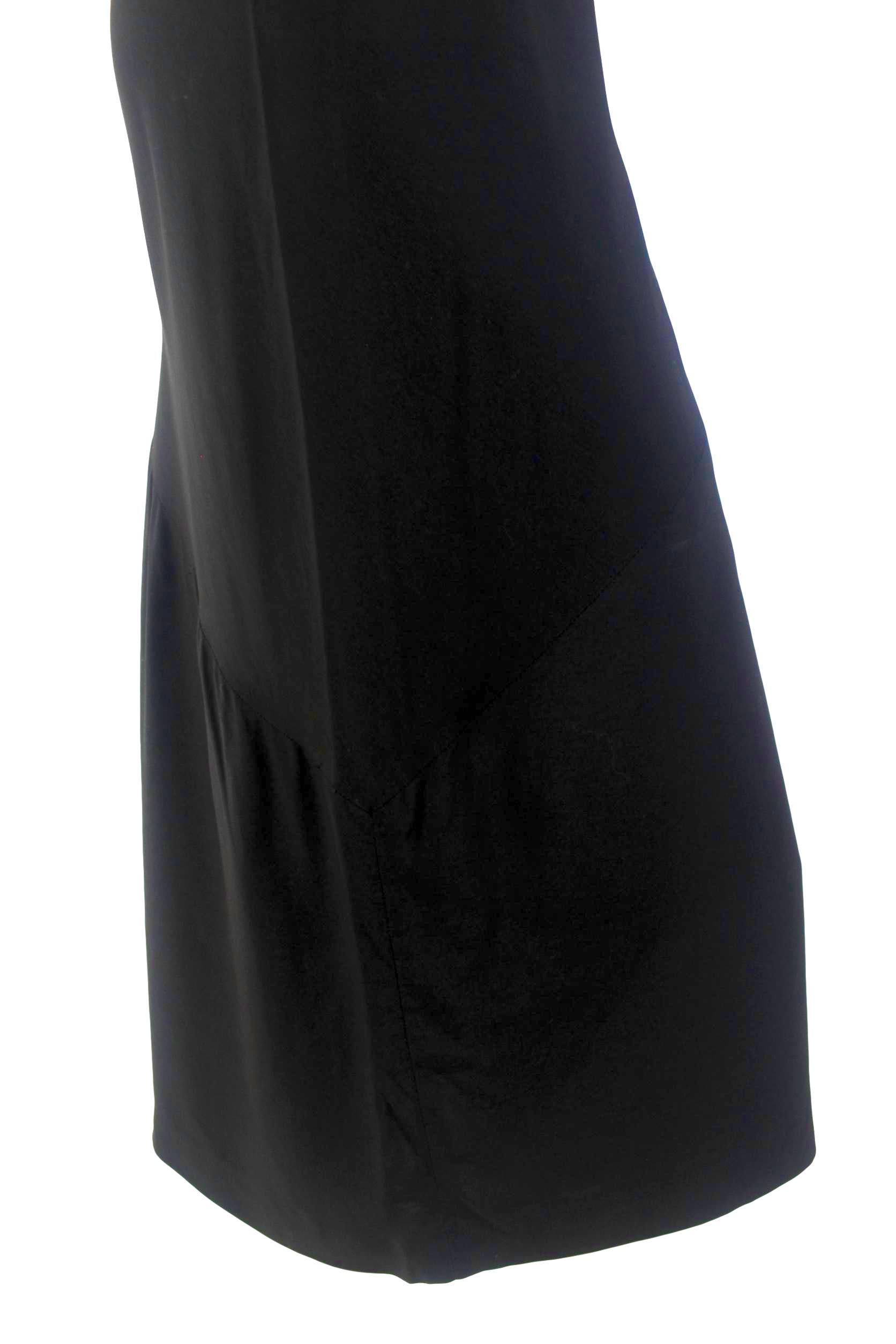 John Galliano Black Bias Cut Silk Dress Made in England Label For Sale 1