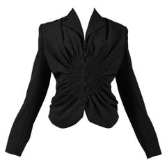 John Galliano Black Blazer With Circular Smocking 1997
