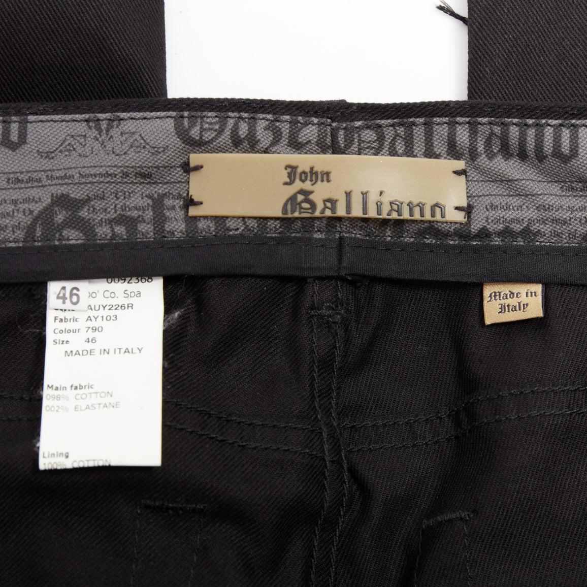JOHN GALLIANO vaqueros bootcut con flecos florales de algodón negro FR46 S en venta 4