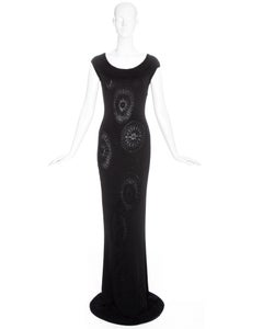 John Galliano black crochet knit evening dress, ss 1998
