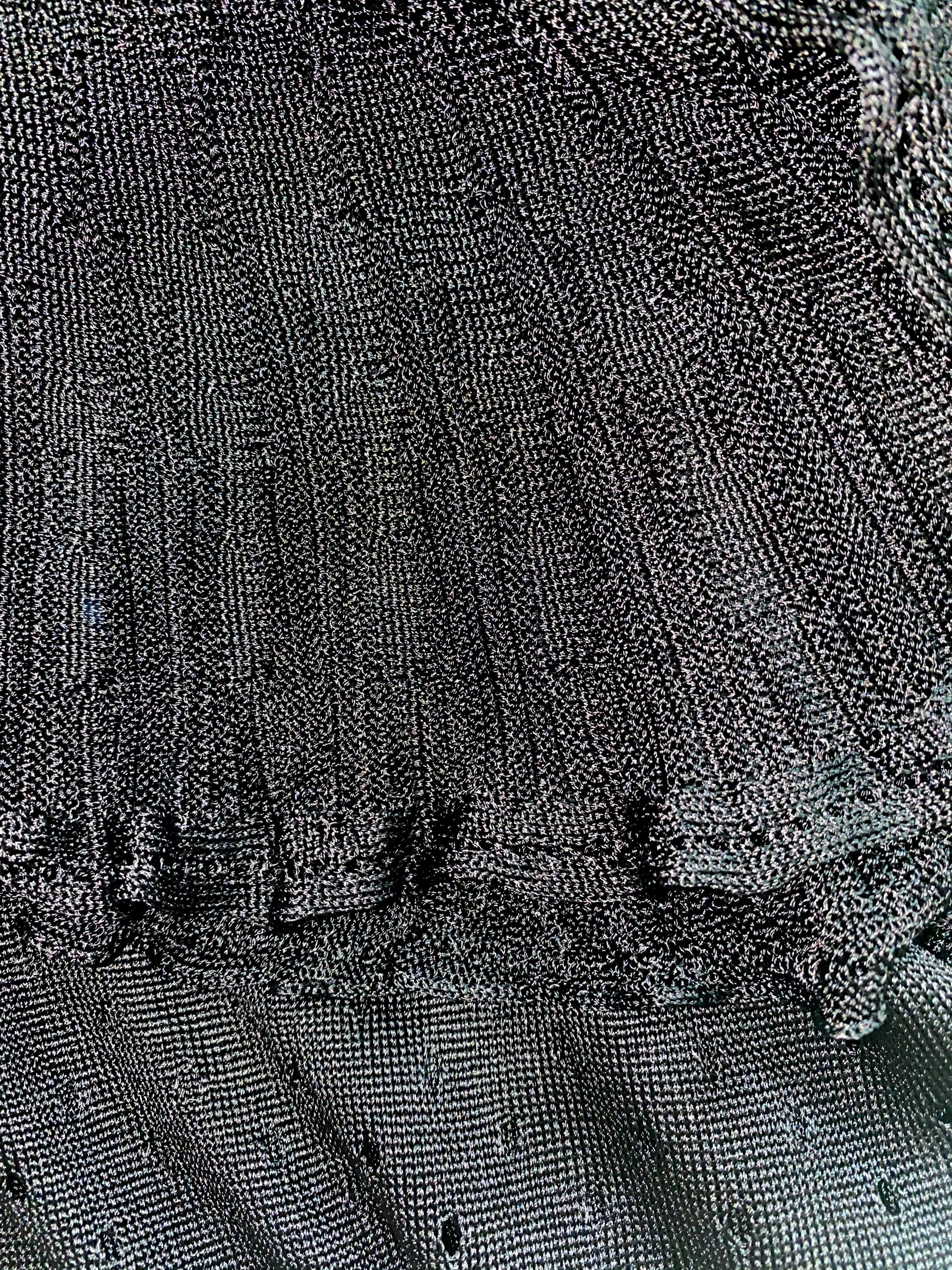 John Galliano - Robe froncée en maille au crochet noire, état neuf  Pour femmes en vente