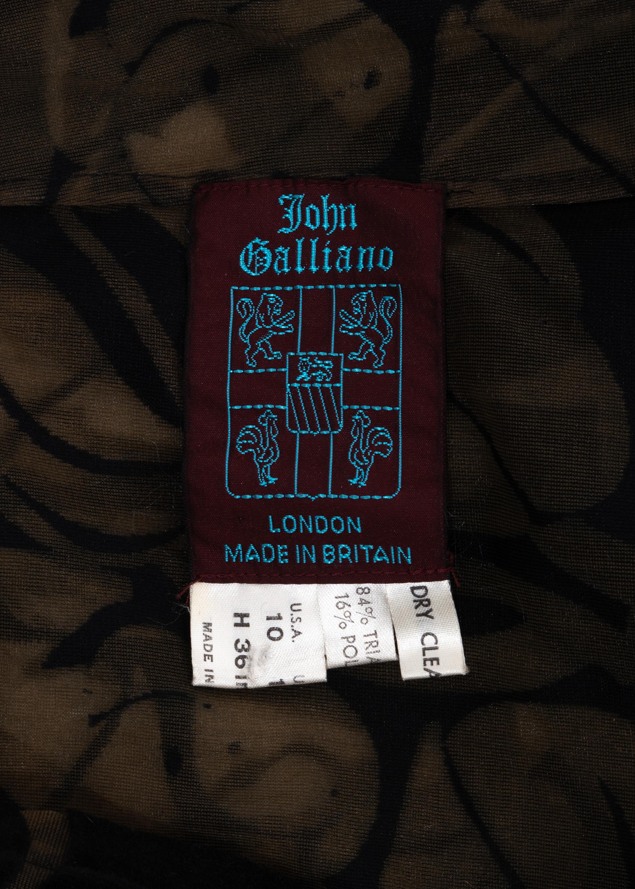 John Galliano black devoré blouse with large collar, ss 1989 3