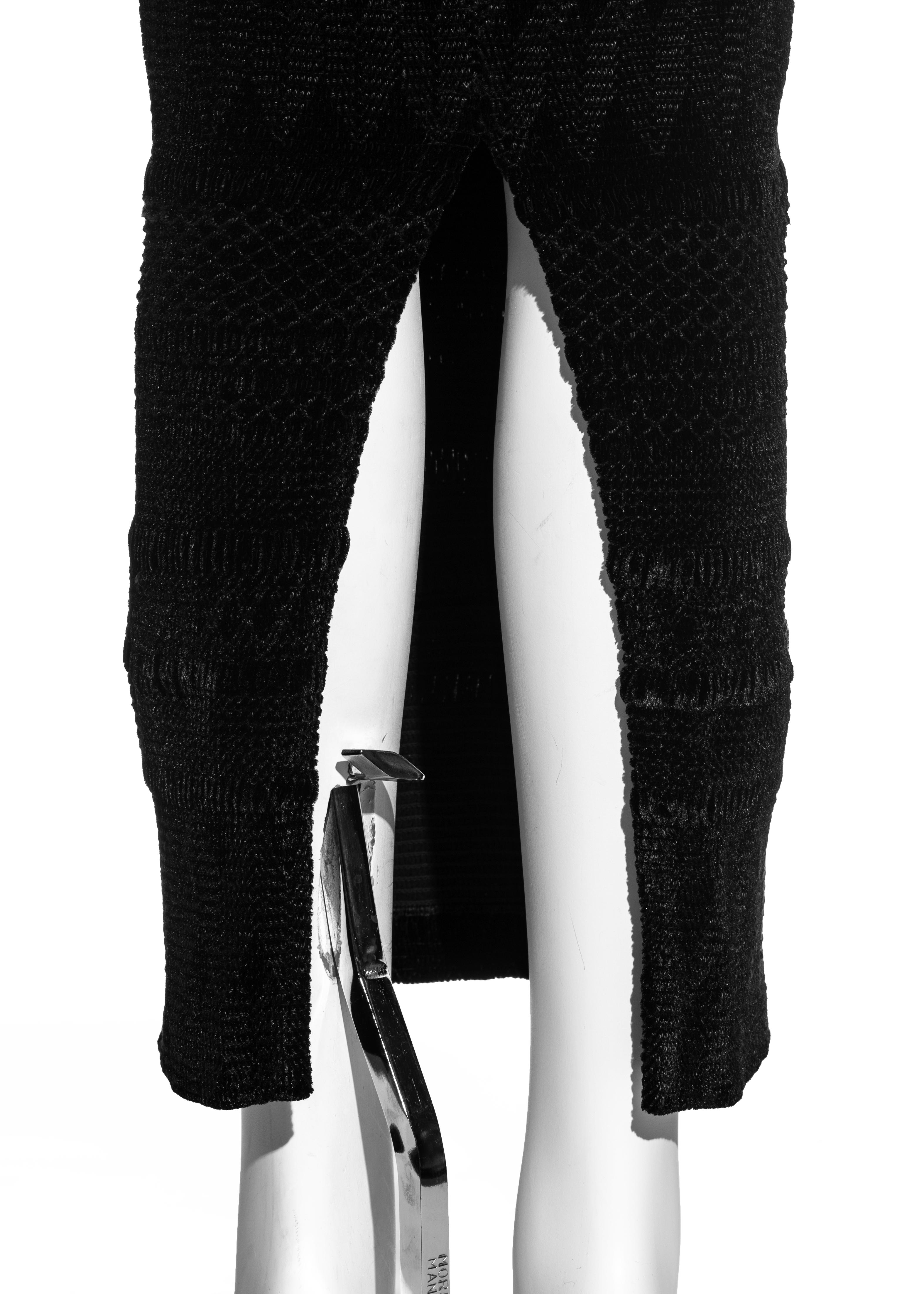 John Galliano black embroidered chenille strapless sheath dress, fw 1995 5