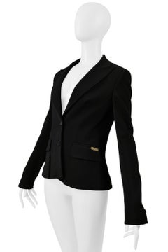 John Galliano Black Veste ajustée à deux boutons avec poches