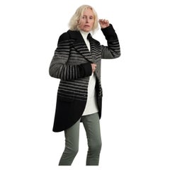 JOHN GALLIANO black grey stripe mohair and wool dovetail three-button jacket