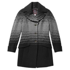 JOHN GALLIANO black grey stripe mohair and wool dovetail three-button jacket