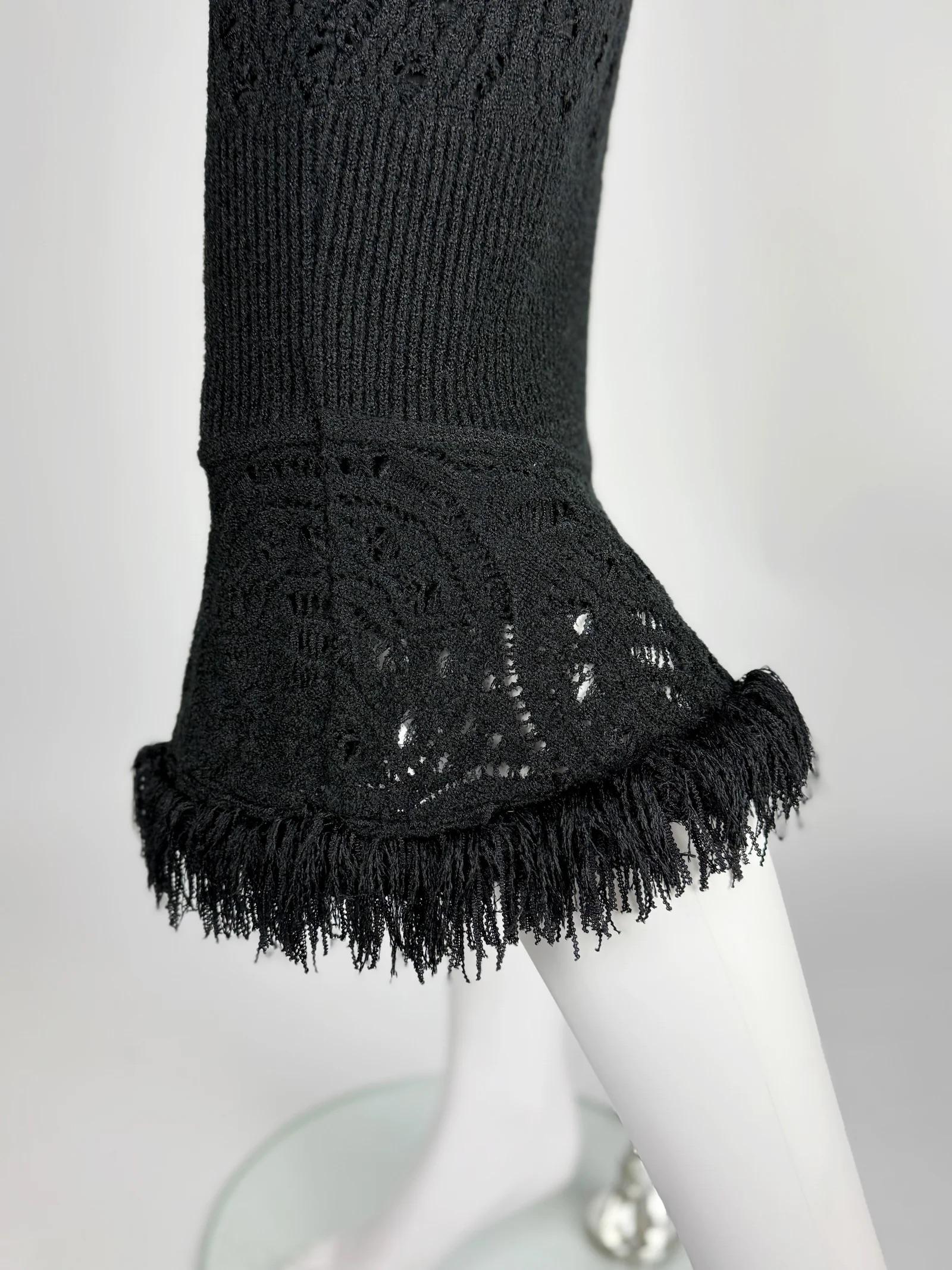 Noir John Galliano Jupe en maille noire, FW 1998 en vente