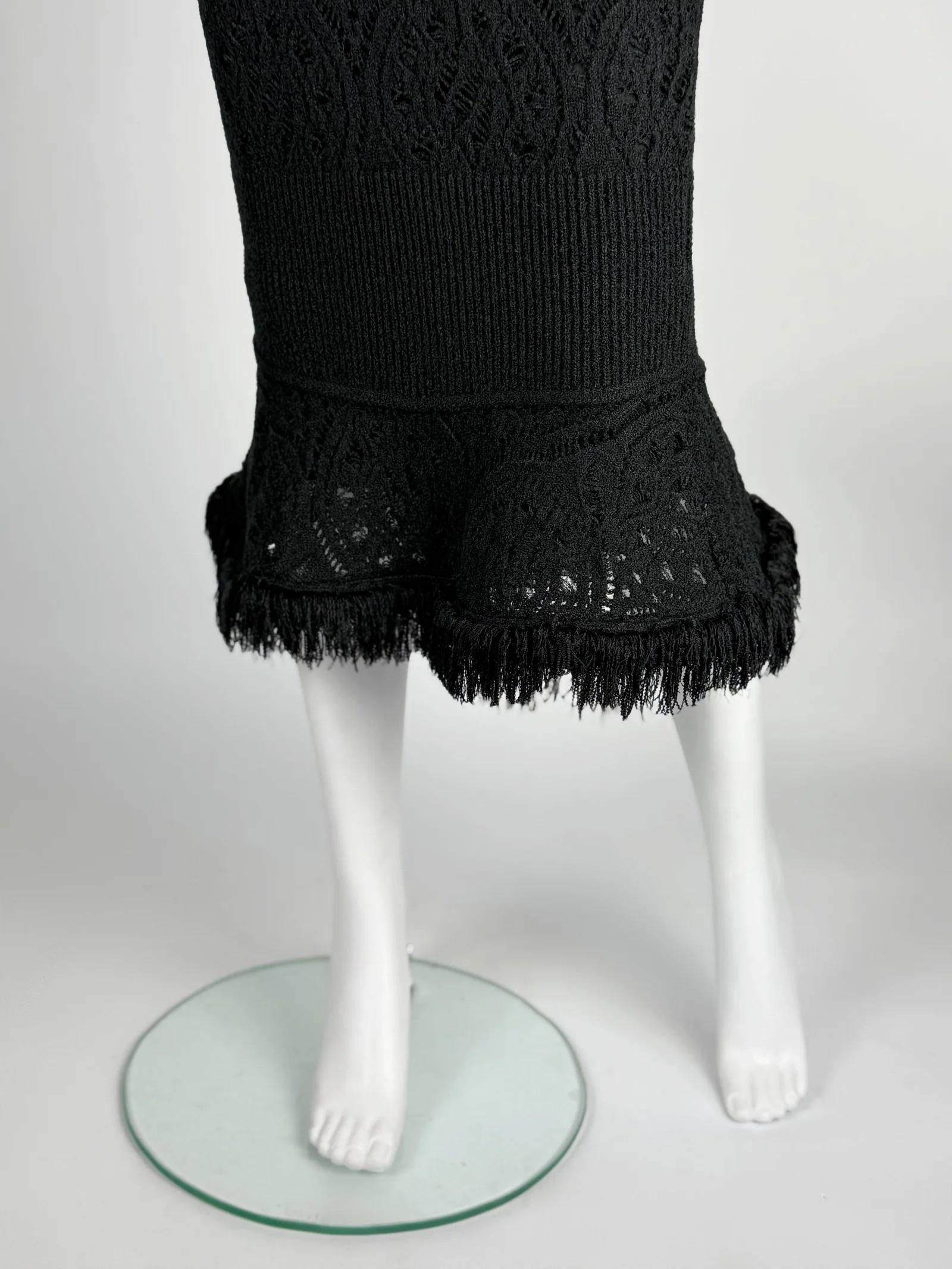 John Galliano Jupe en maille noire, FW 1998 Bon état - En vente à Marlborough, GB