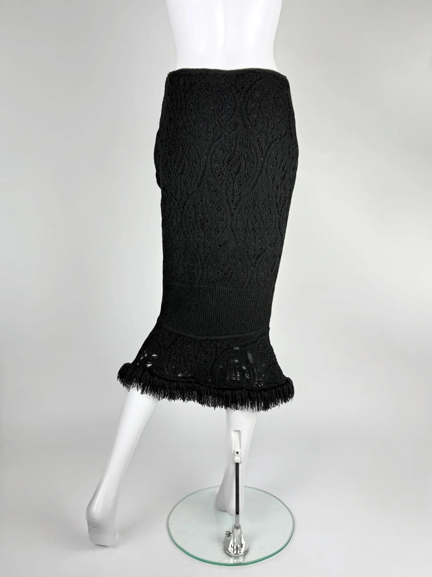 John Galliano Jupe en maille noire, FW 1998 en vente 1