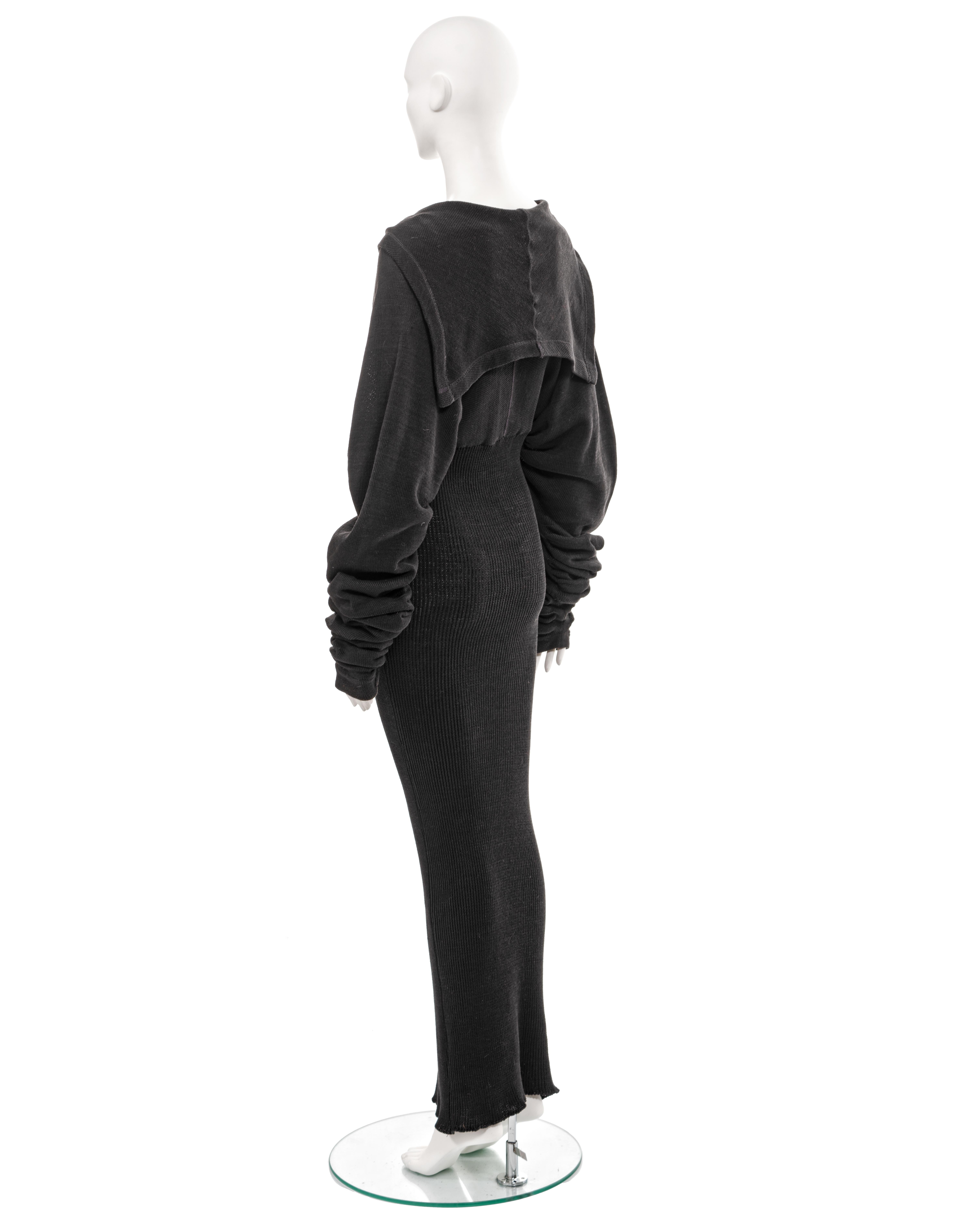 John Galliano black knitted cotton sailor-collar maxi dress, fw 1987 6