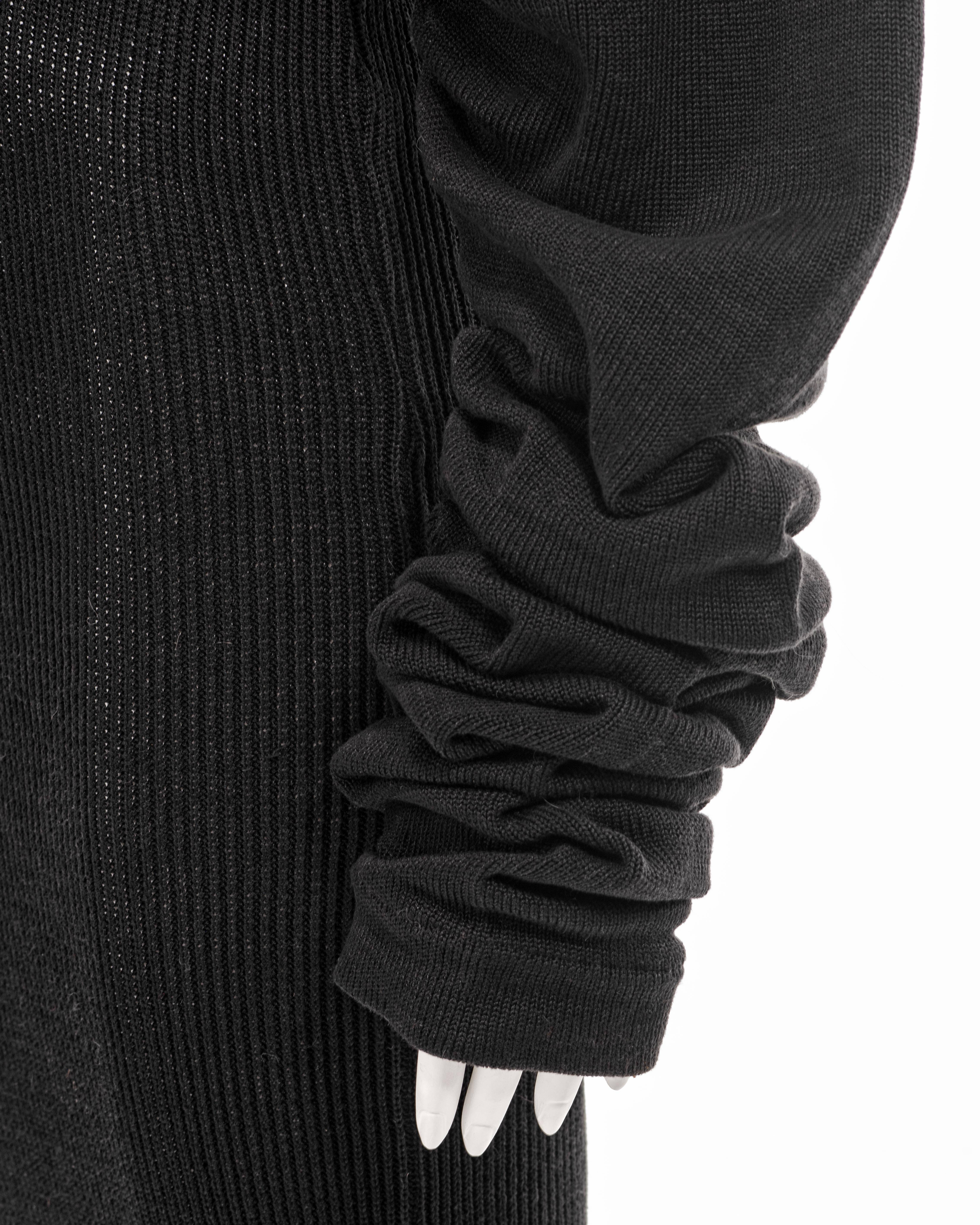 John Galliano black knitted cotton sailor-collar maxi dress, fw 1987 7