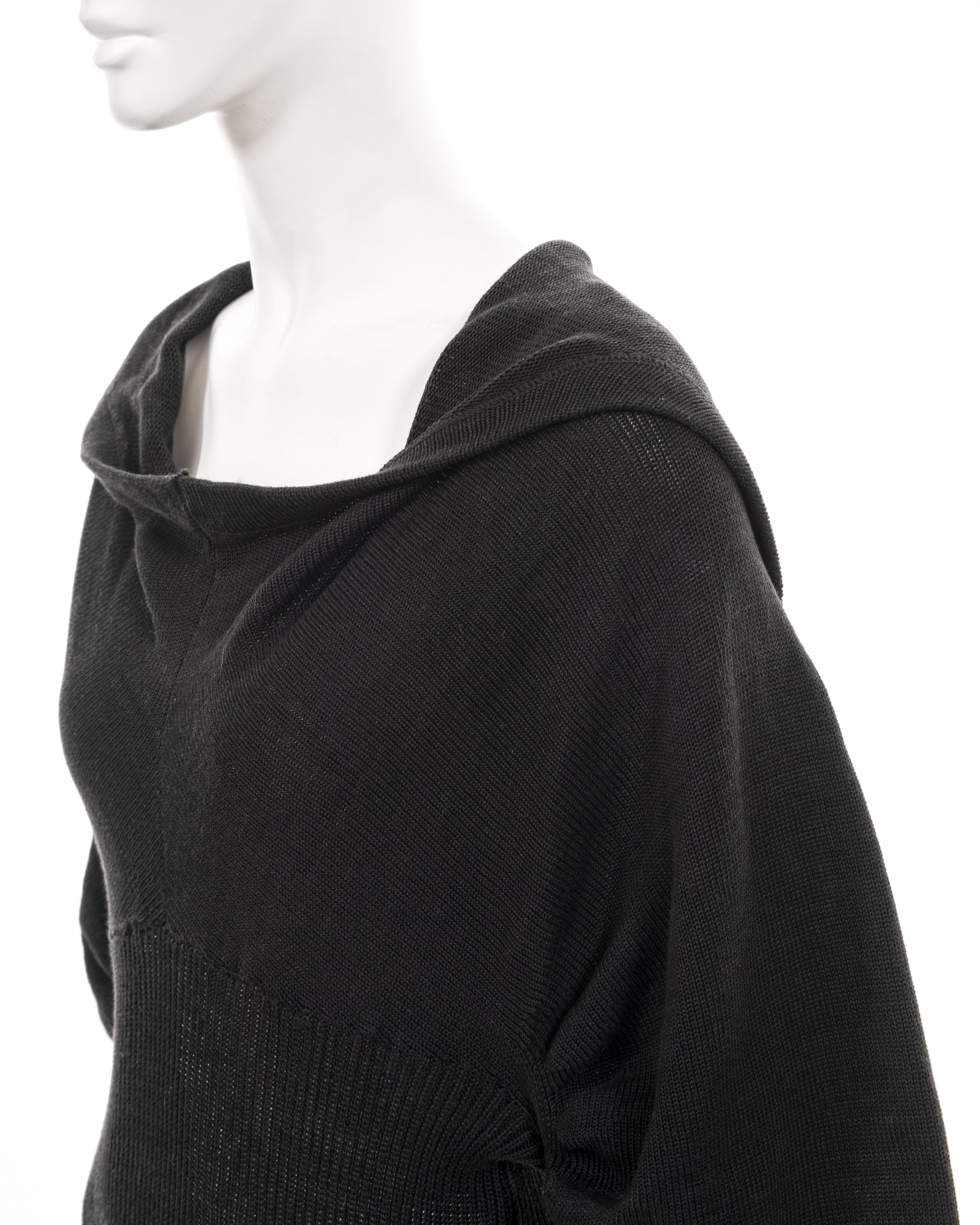 John Galliano black knitted cotton sailor-collar maxi dress, fw 1987 9