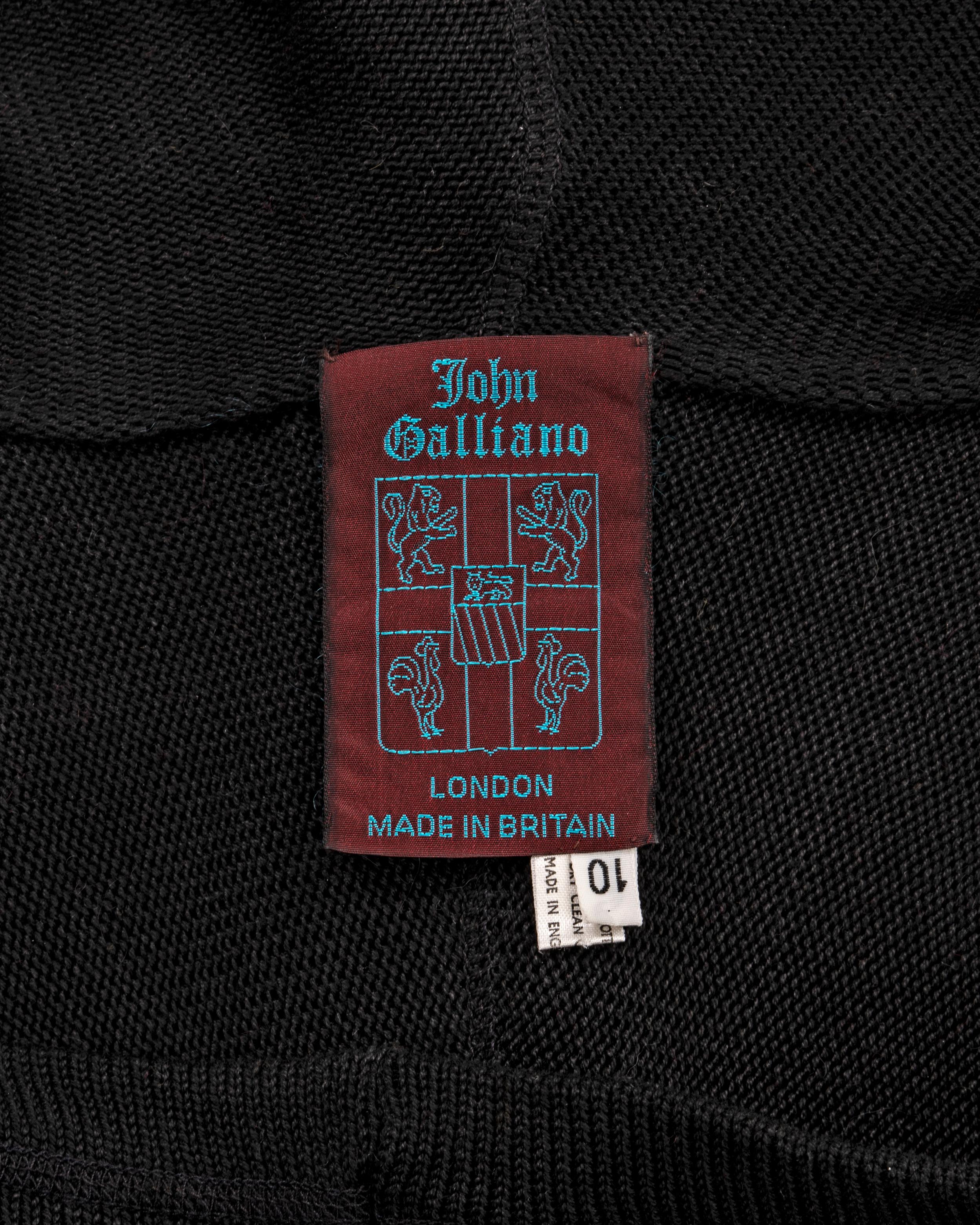 John Galliano black knitted cotton sailor-collar maxi dress, fw 1987 10