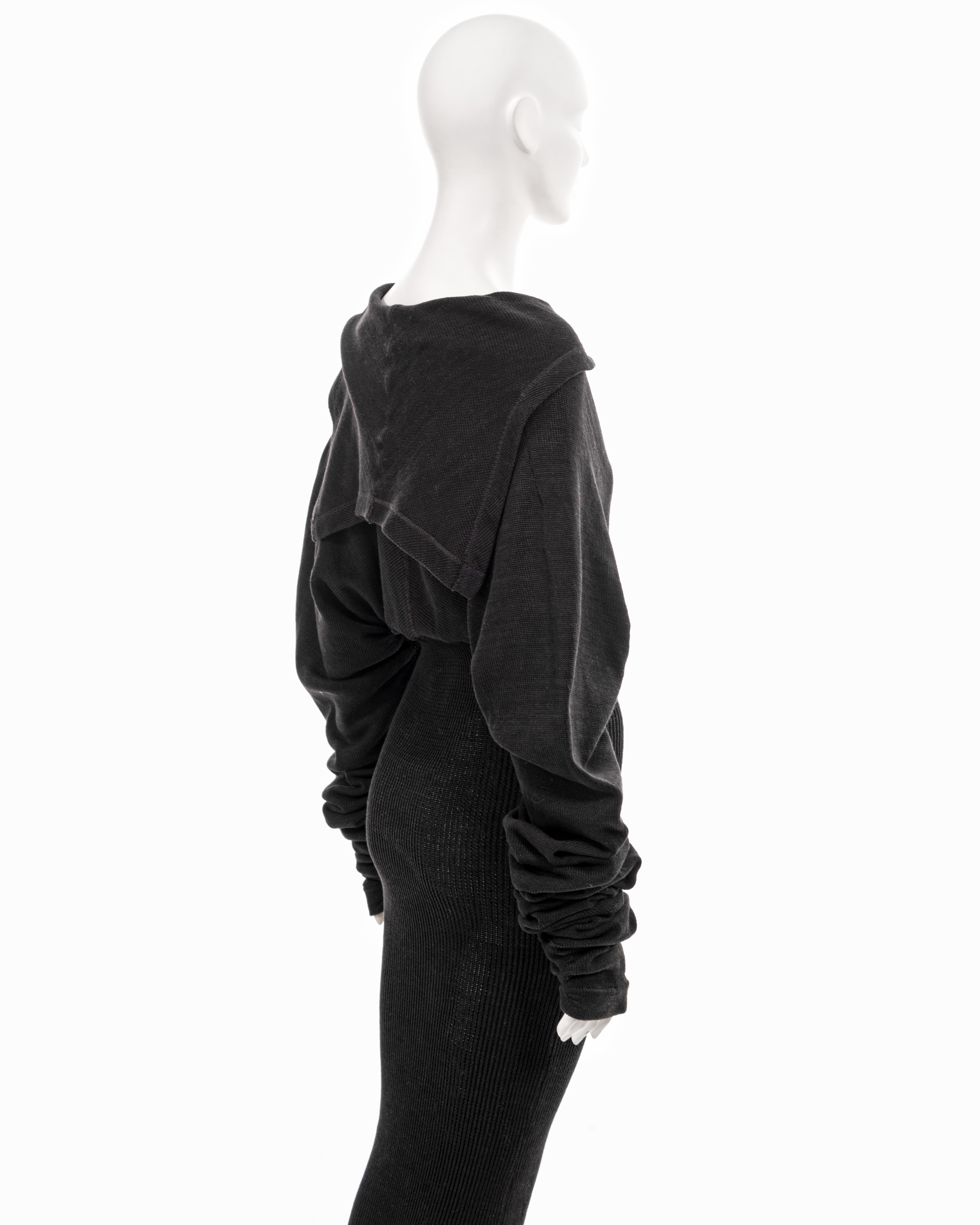 John Galliano black knitted cotton sailor-collar maxi dress, fw 1987 4