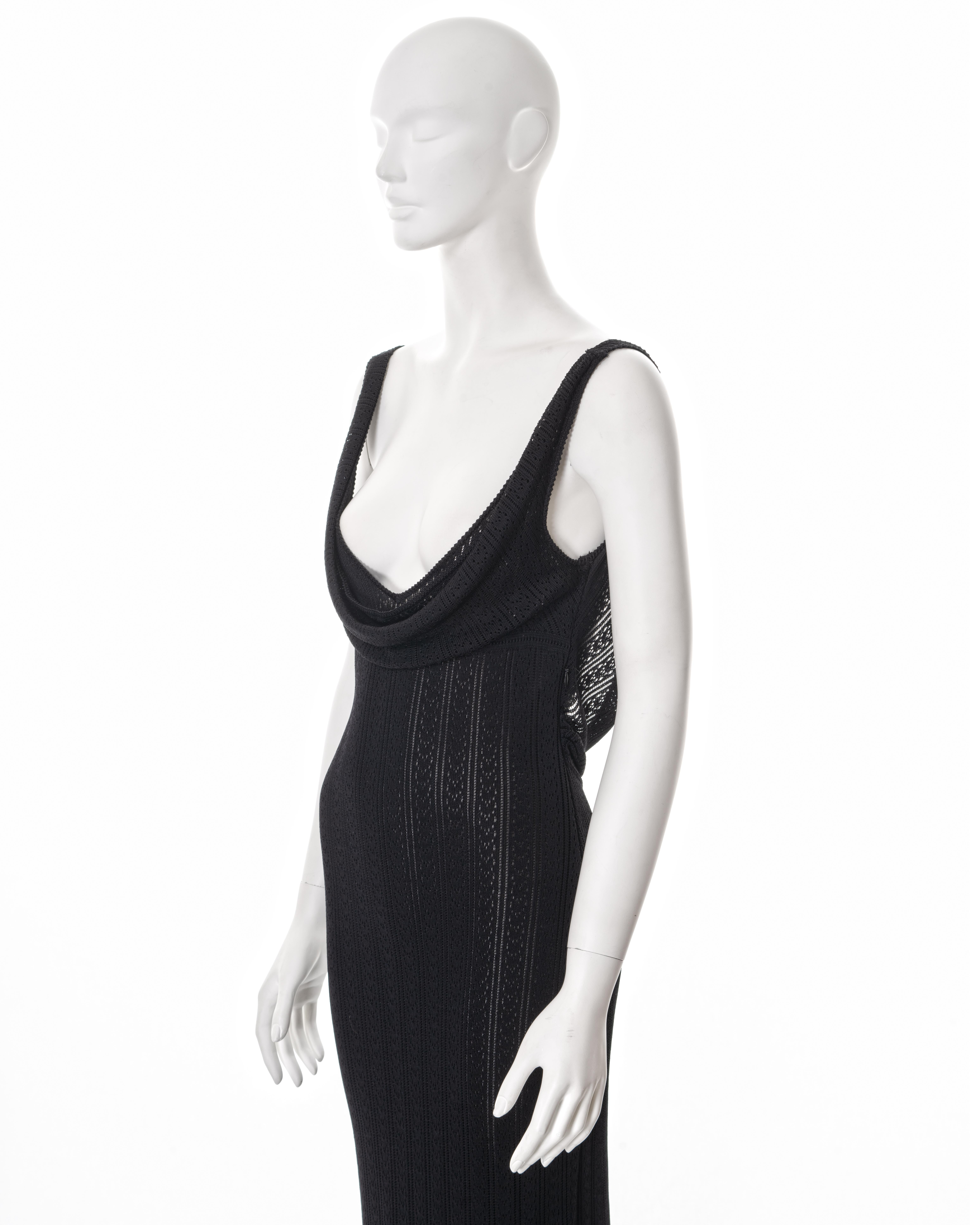 John Galliano black knitted lace evening dress, ss 1998 For Sale 7