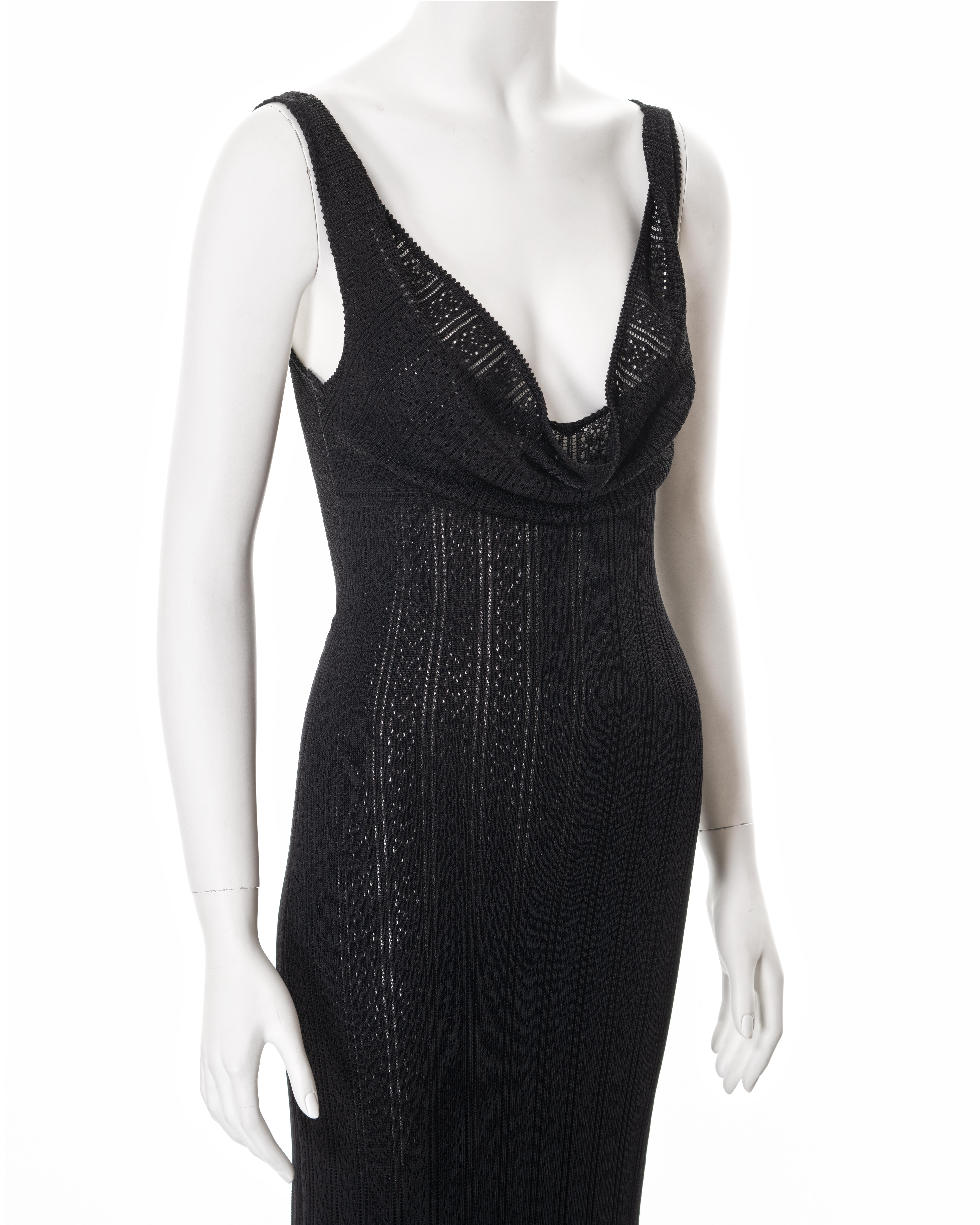 John Galliano black knitted lace evening dress, ss 1998 For Sale 2