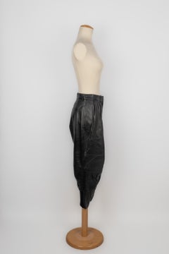 John Galliano Black Lamb Leather Capri Pants
