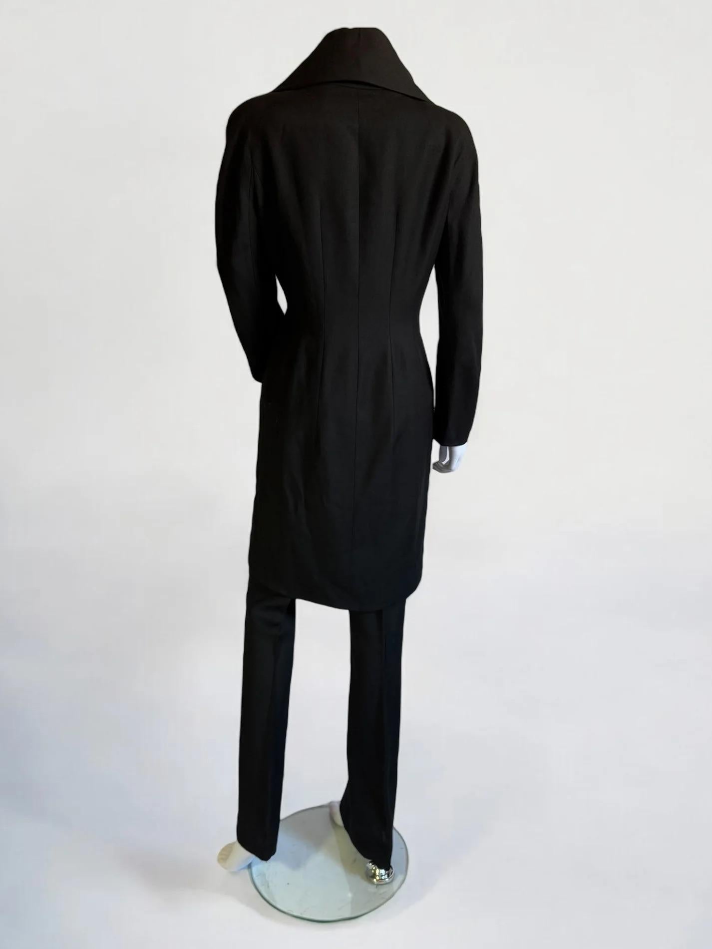 Women's John Galliano Black Linen Blend Tailcoat Suit, SS 1998 For Sale