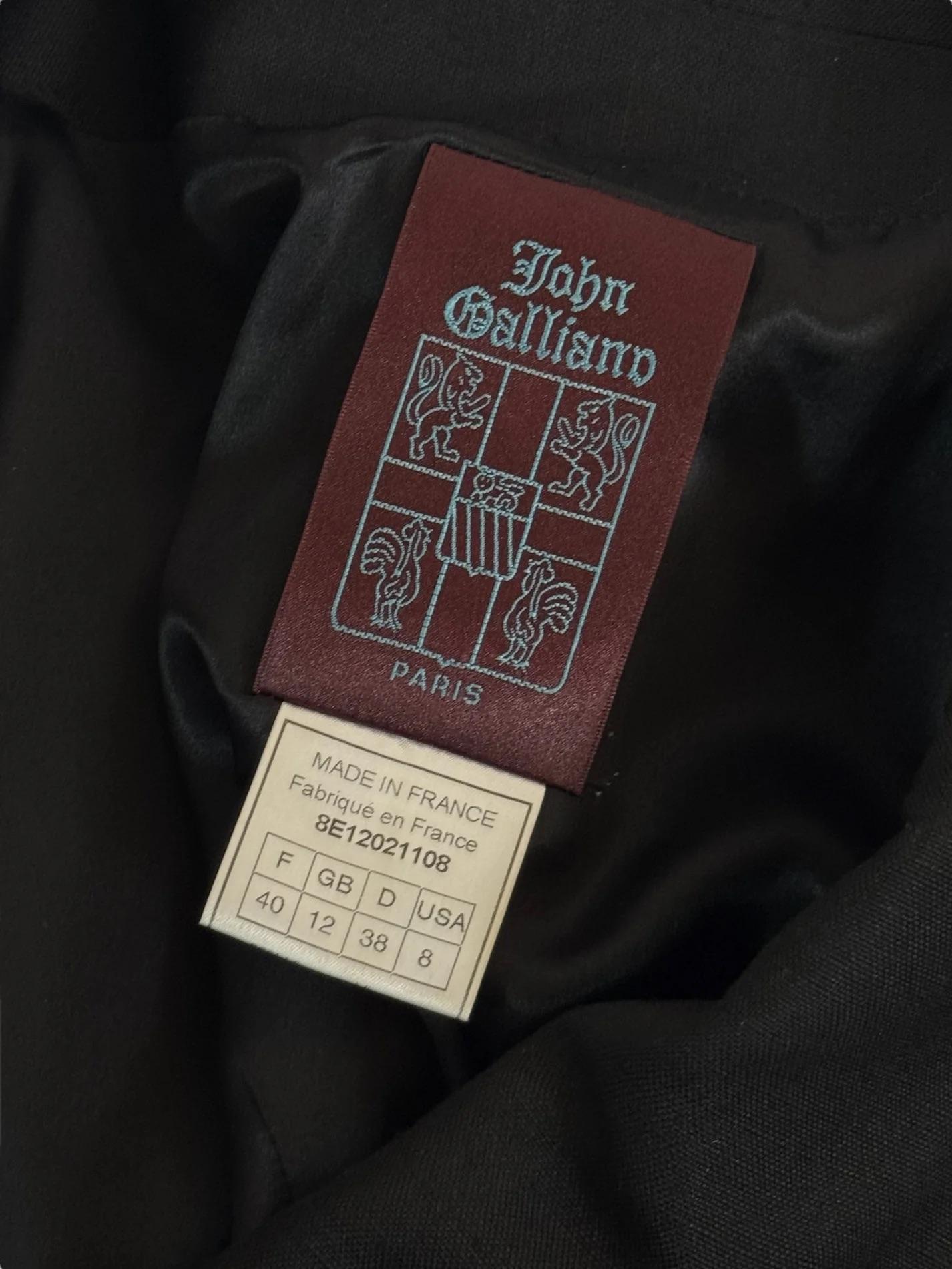 John Galliano Black Linen Blend Tailcoat Suit, SS 1998 For Sale 4