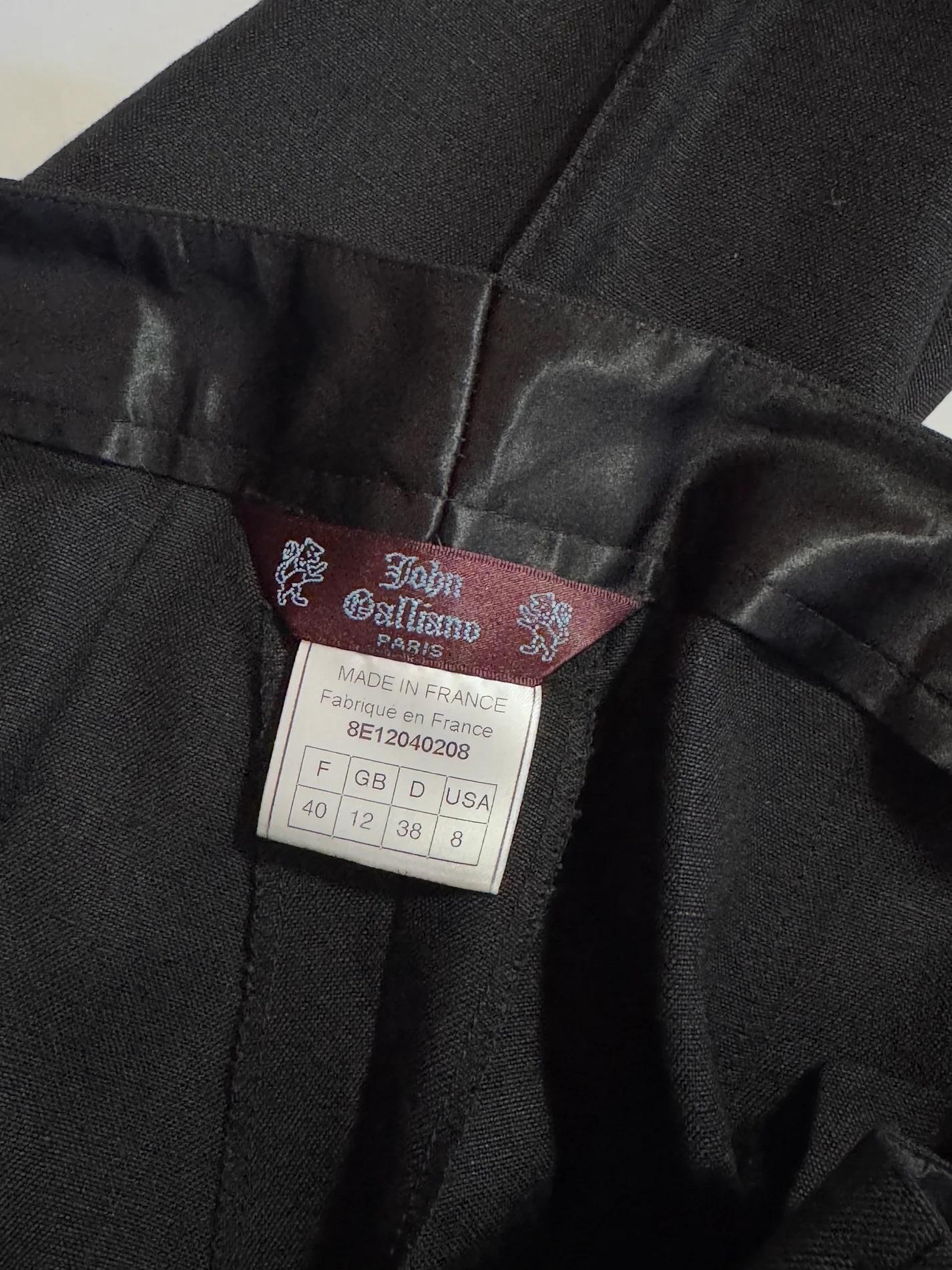John Galliano Black Linen Blend Tailcoat Suit, SS 1998 For Sale 5